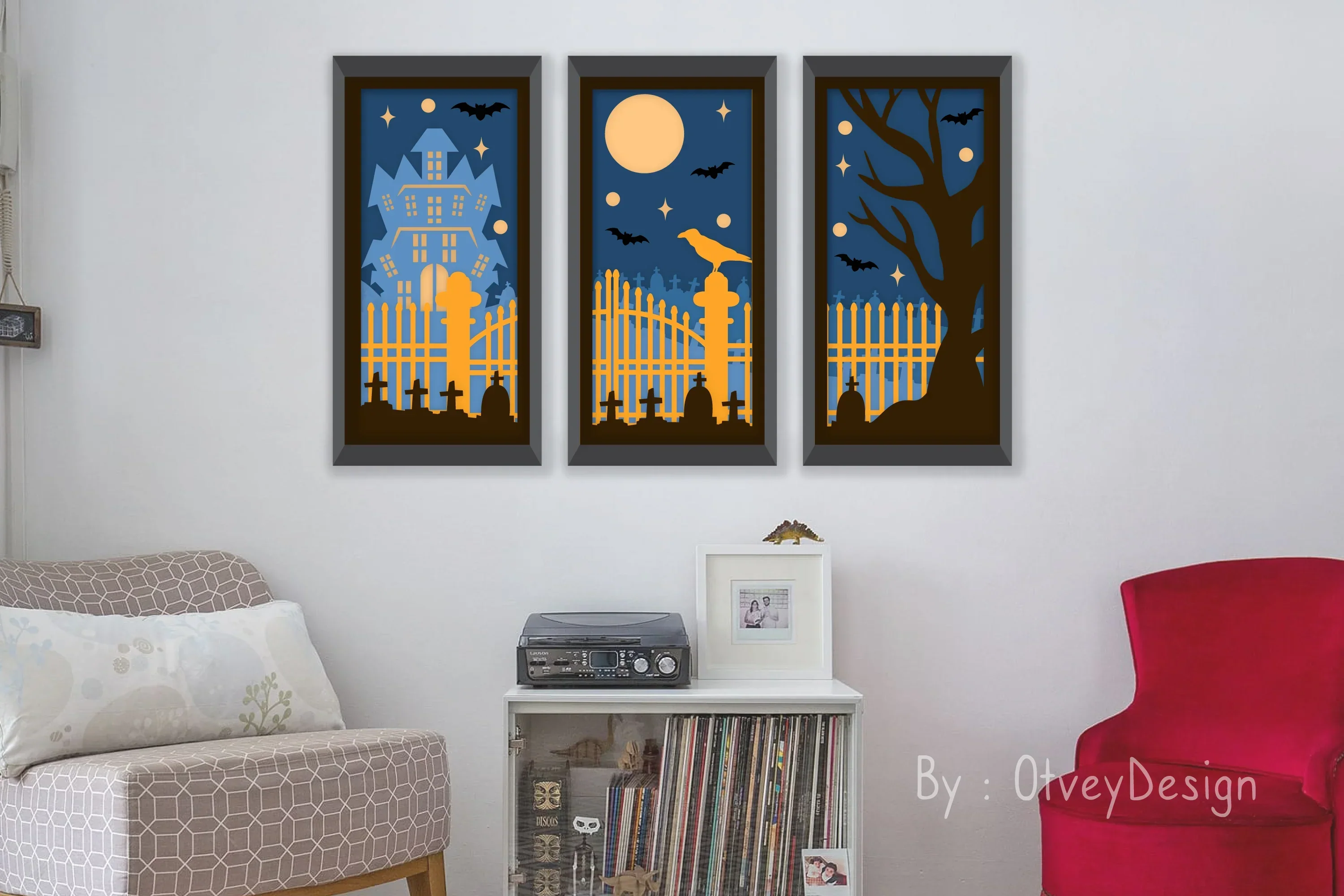 Halloween Scene Layered Papercut SVG Bundle