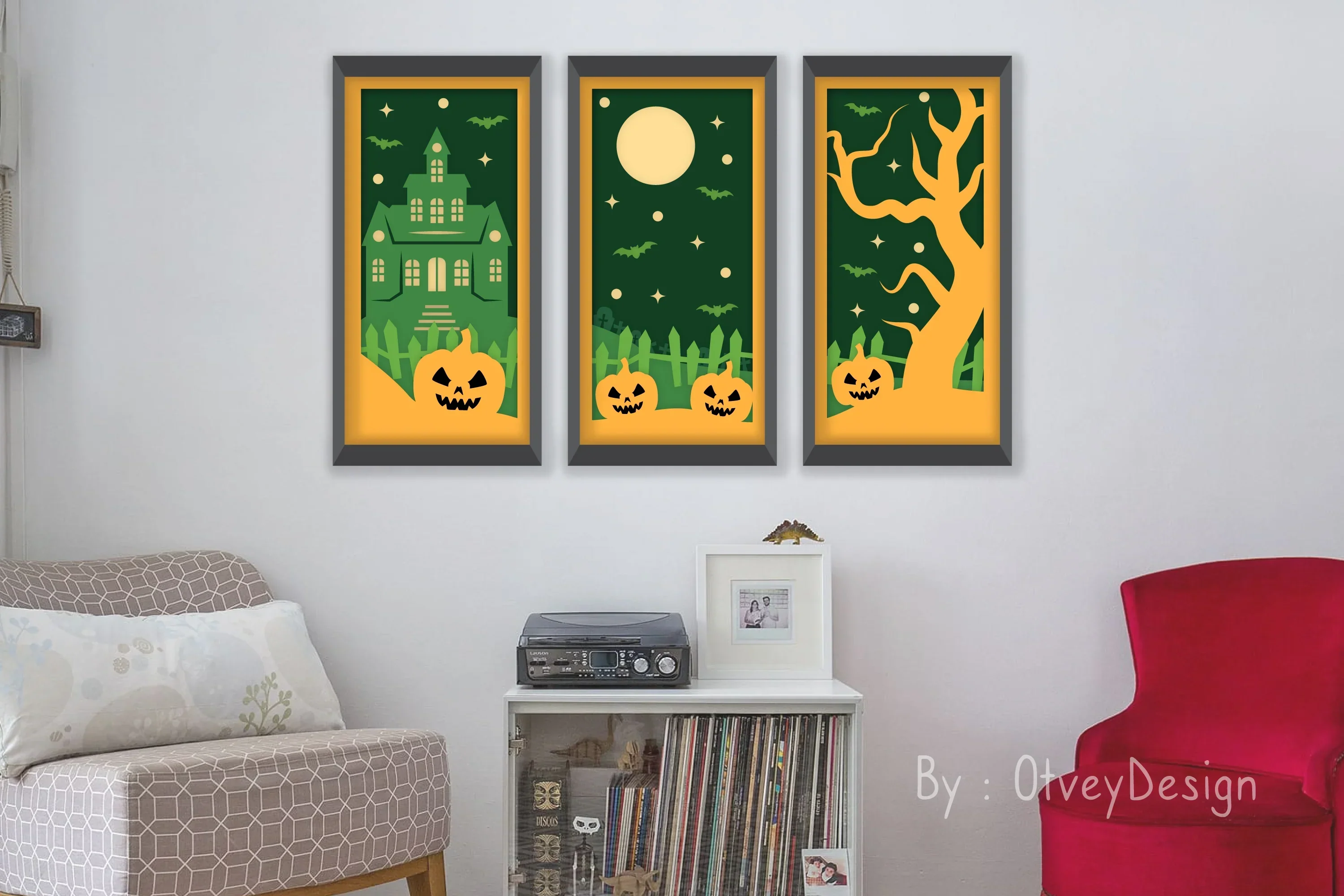 Halloween Scene Layered Papercut SVG Bundle