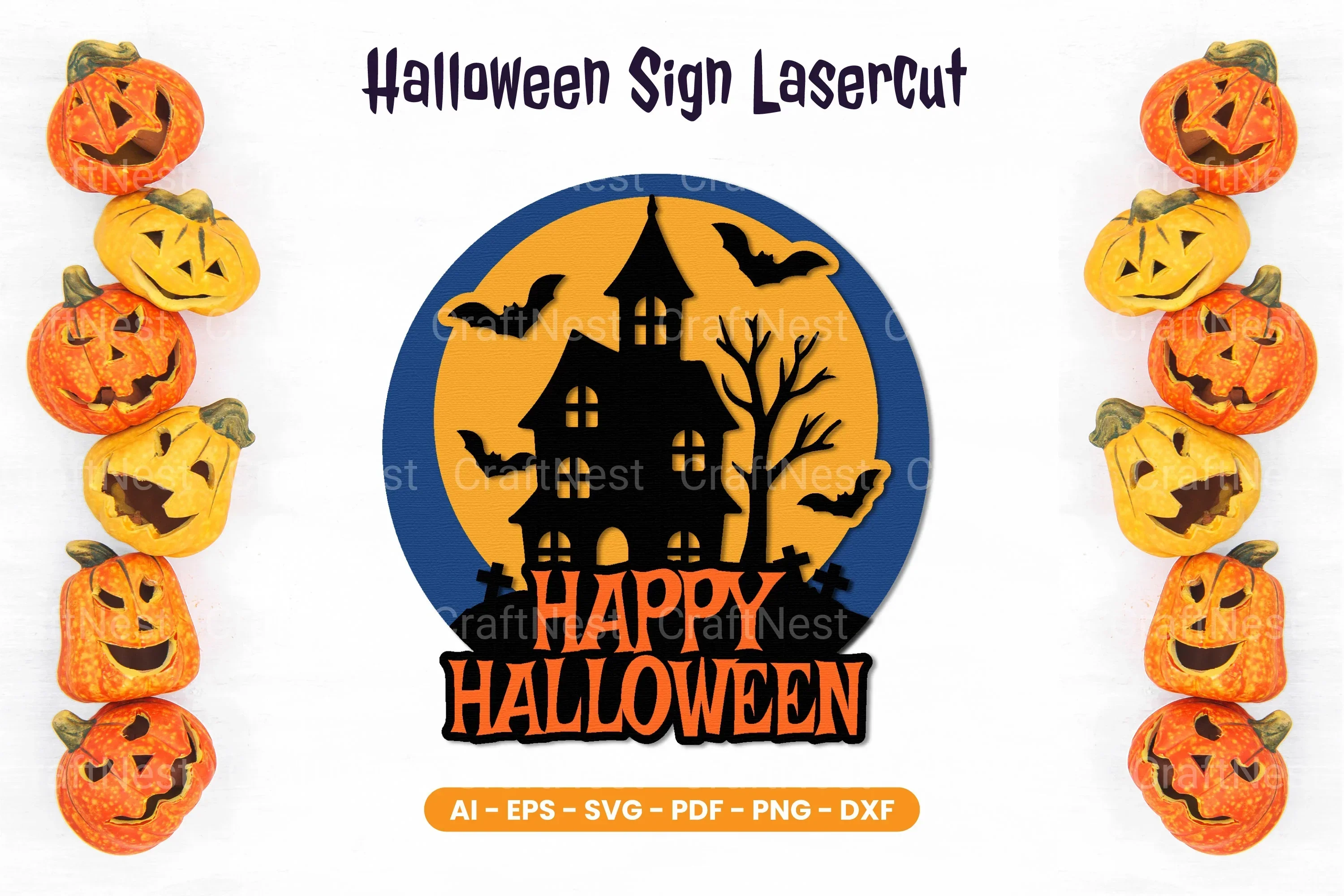 Halloween Sign Lasercut SVG Bundle