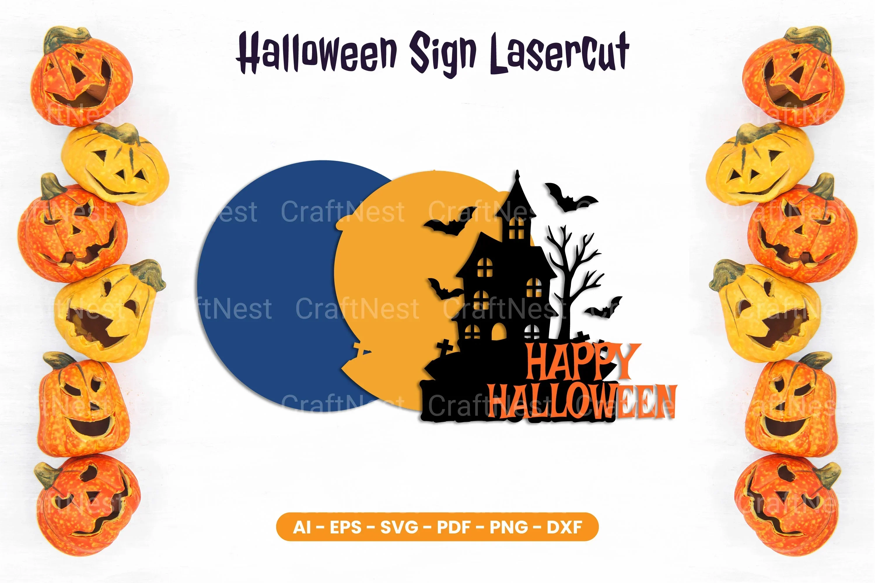 Halloween Sign Lasercut SVG Bundle - Image 2