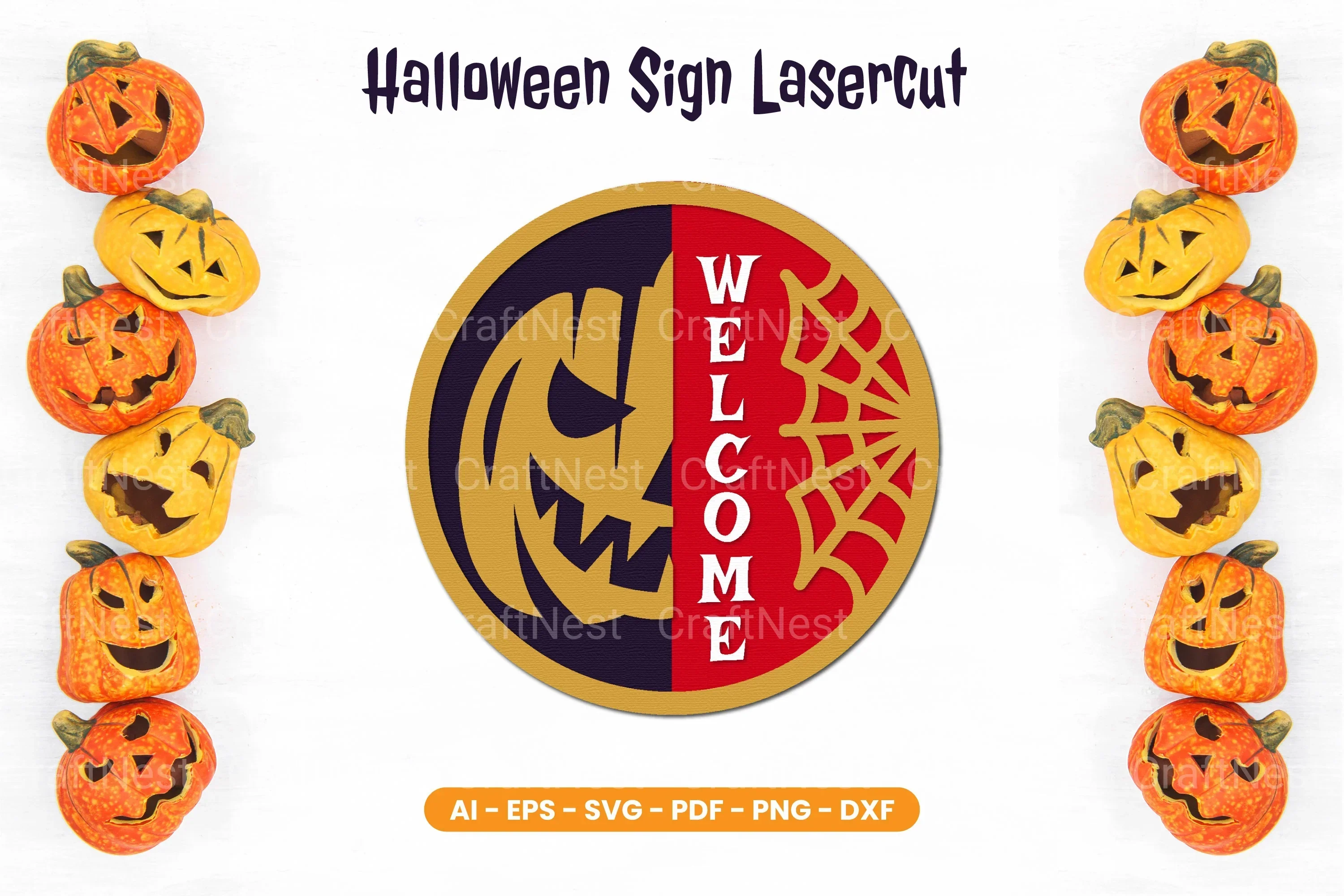 Halloween Sign Lasercut SVG Bundle - Clipart Bundle