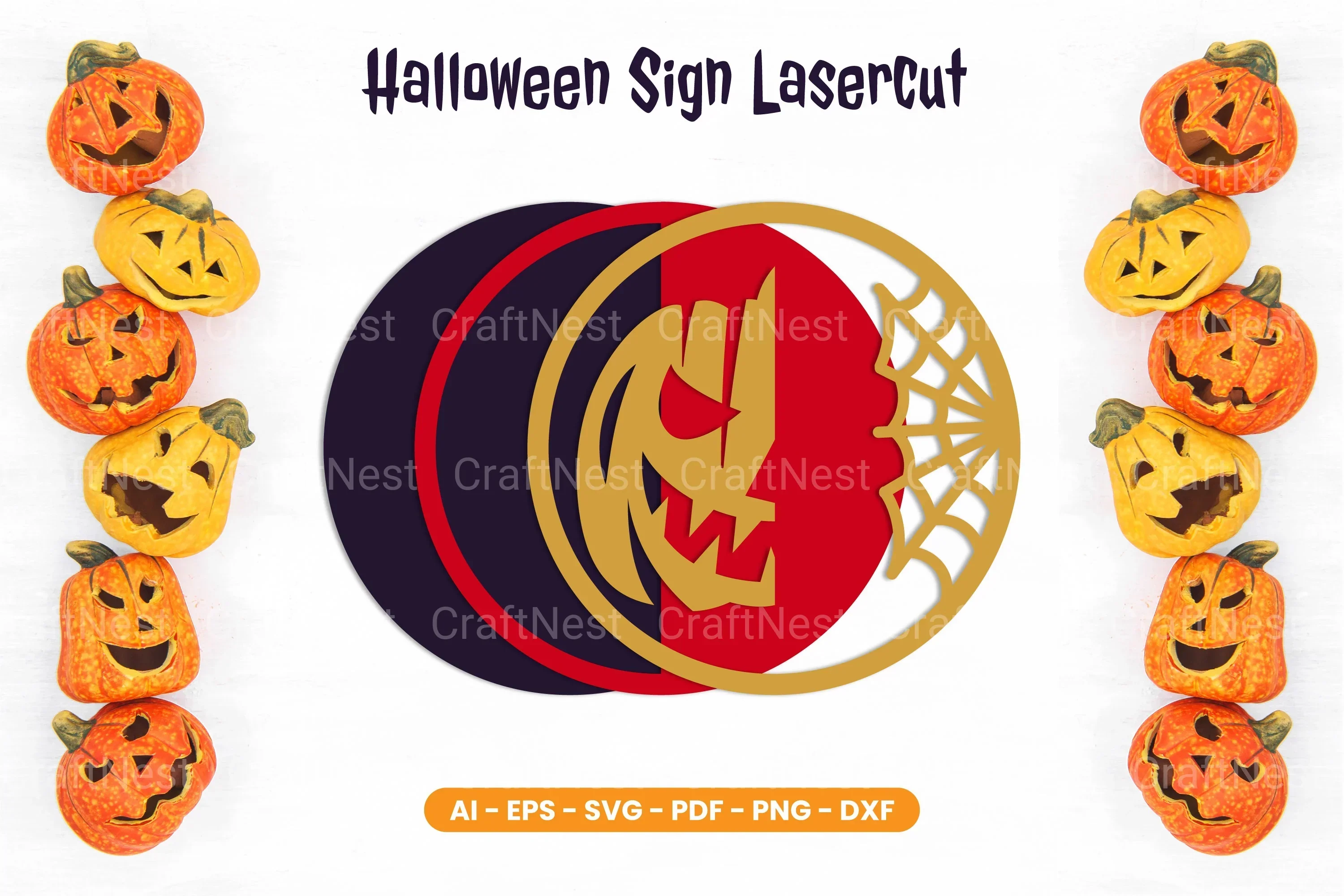 Halloween Sign Lasercut SVG Bundle - Clipart Bundle - Image 2