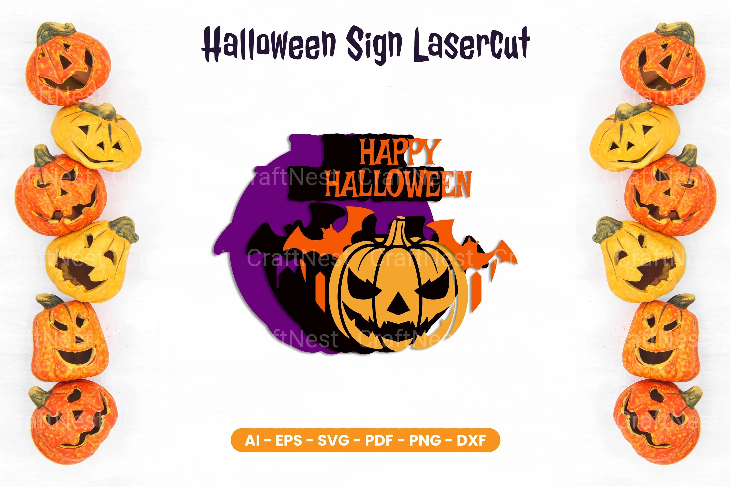 Halloween Sign Lasercut SVG Bundle - Clipart Bundle - Image 2