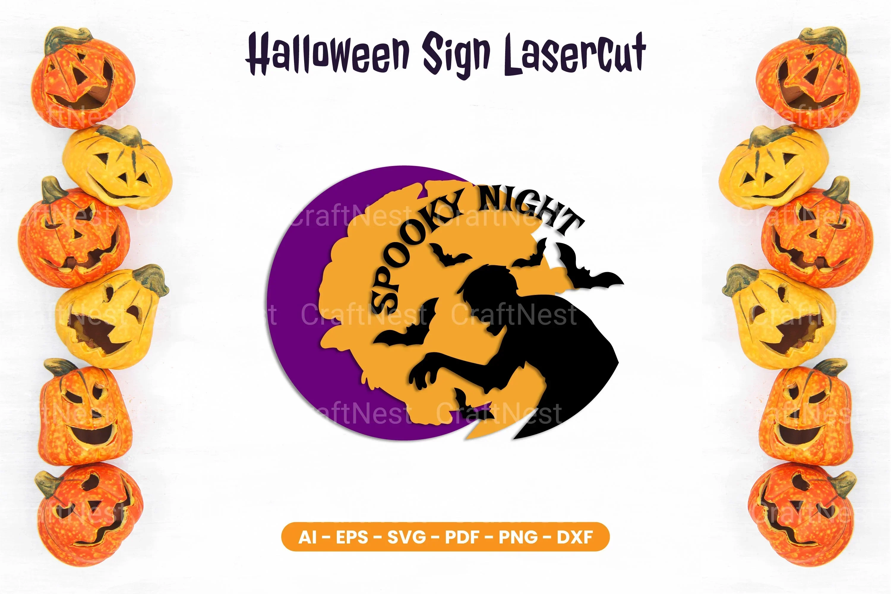 Halloween Sign Lasercut SVG Bundle - Clipart Bundle - Image 2