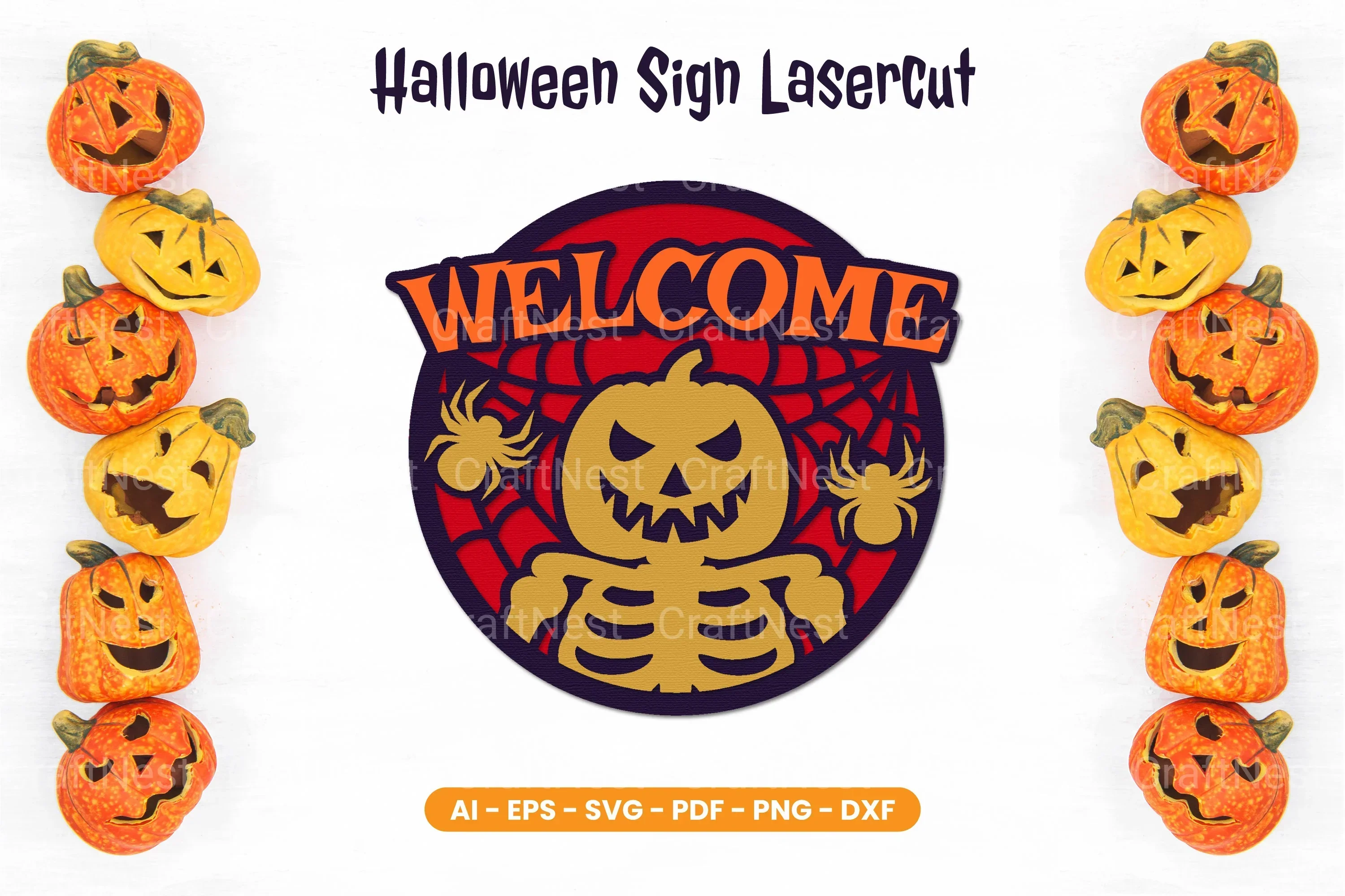 Halloween Sign Lasercut SVG Bundle