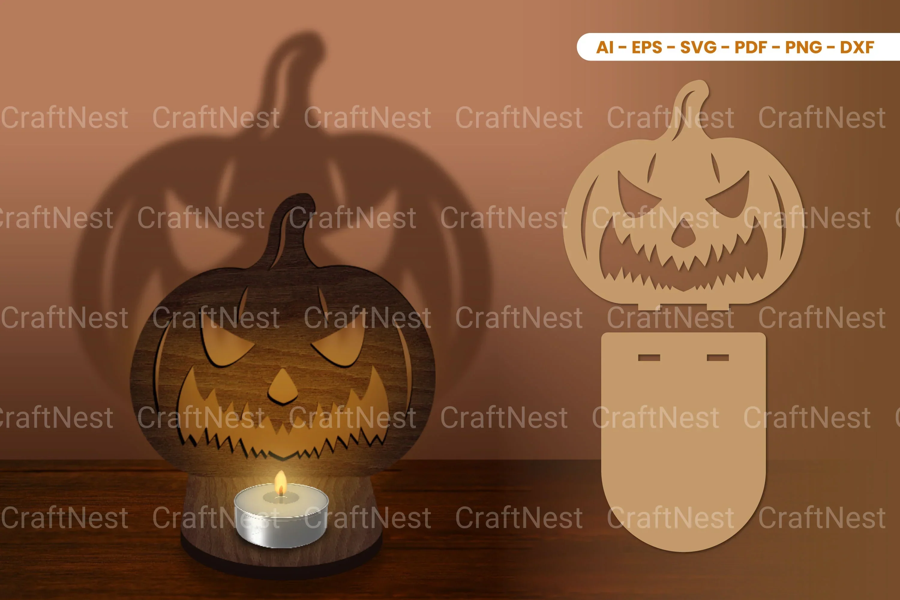 Halloween Tealight Candle Holder Laser Cut SVG Bundle