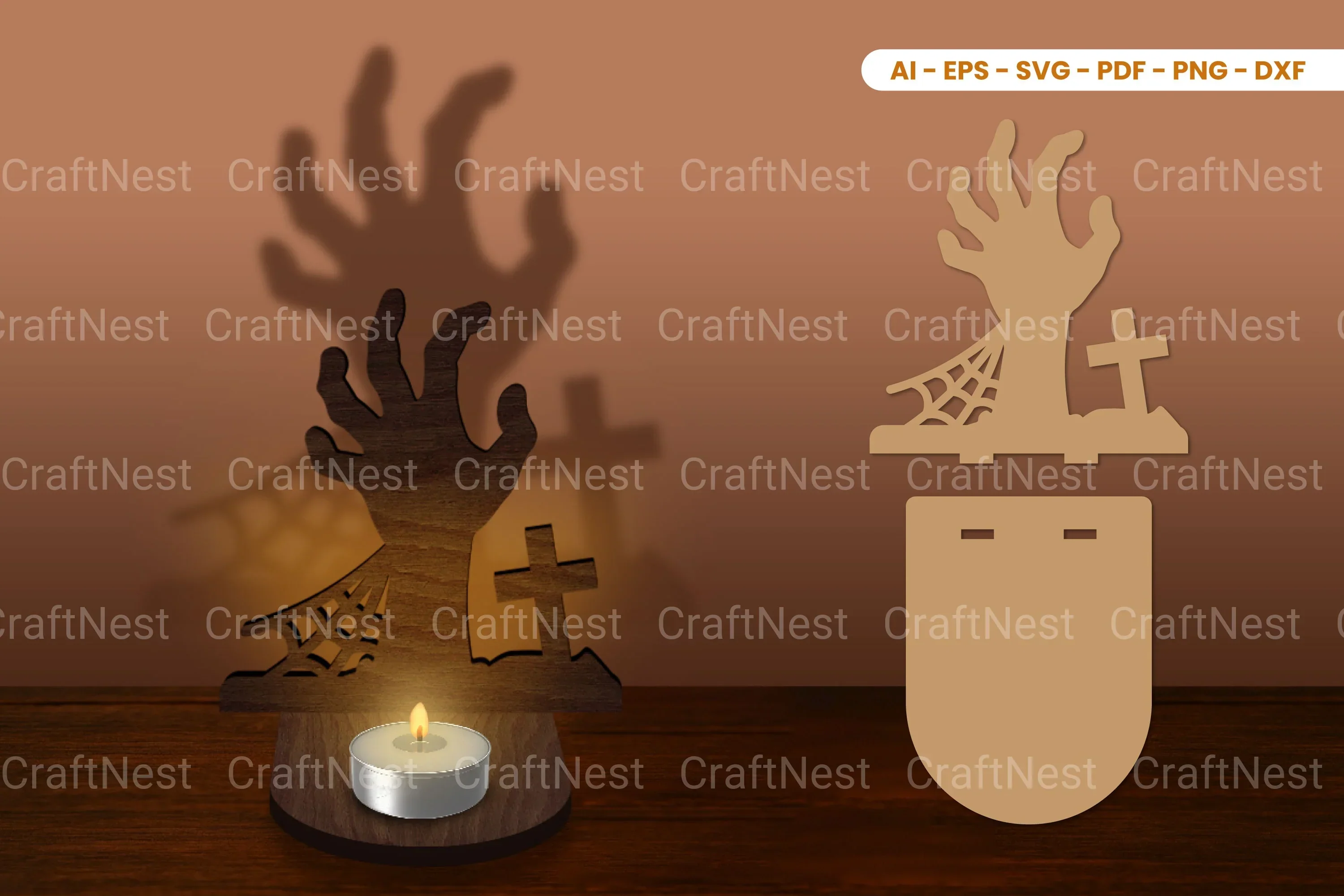 Halloween Tealight Candle Holder Laser Cut SVG Bundle