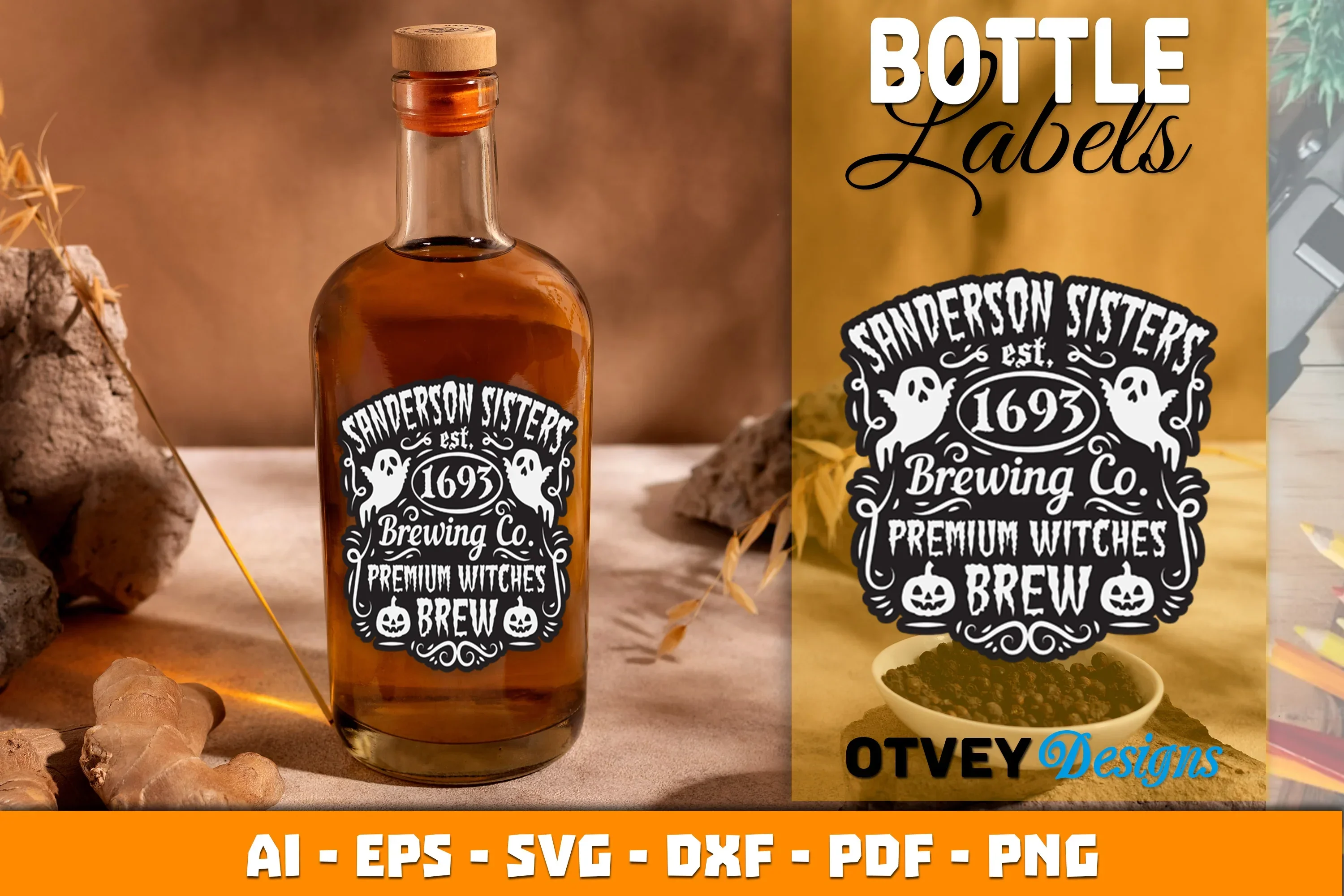 Halloween Witch Potion Bottle Labels SVG Bundle