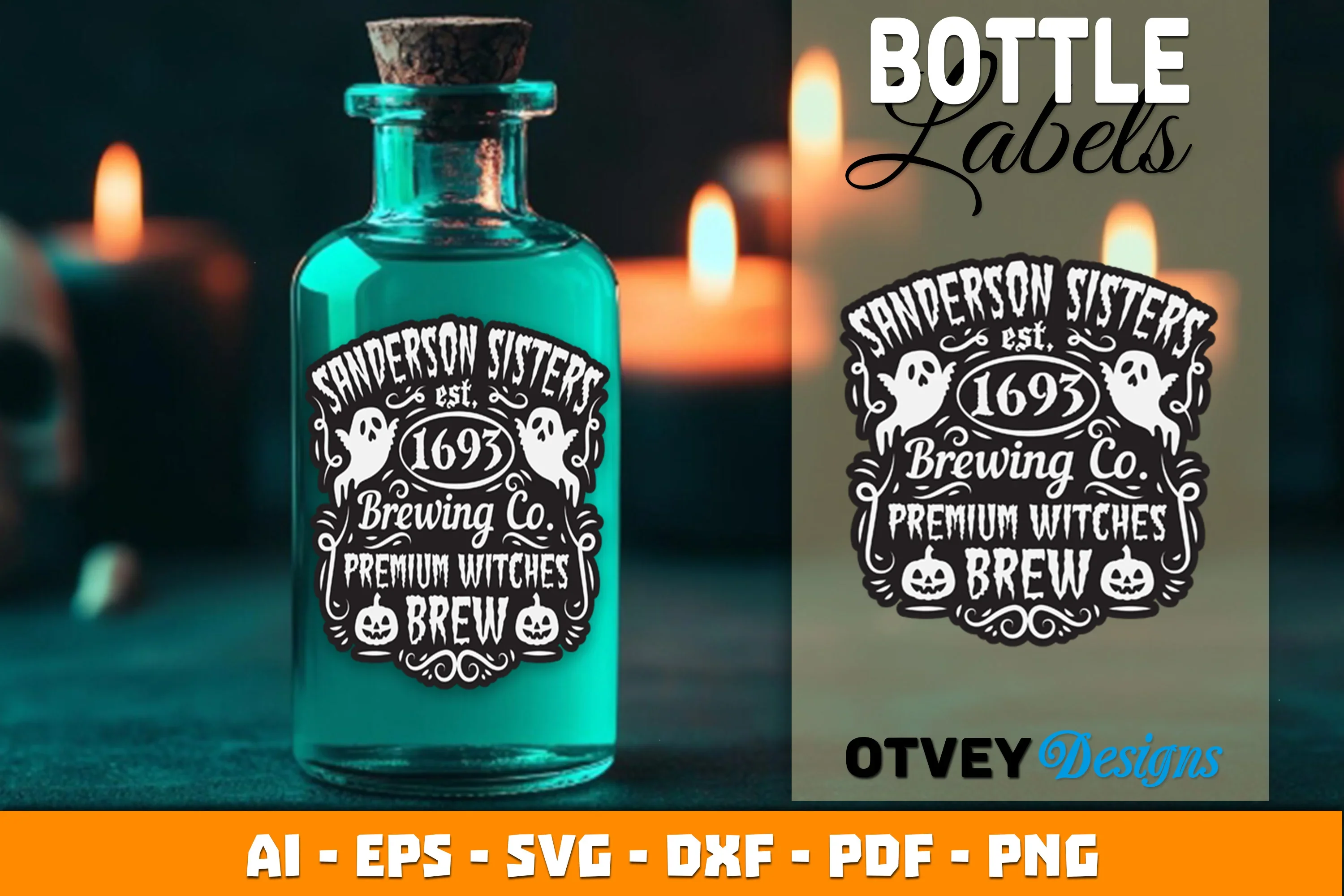 Halloween Witch Potion Bottle Labels SVG Bundle - Image 2