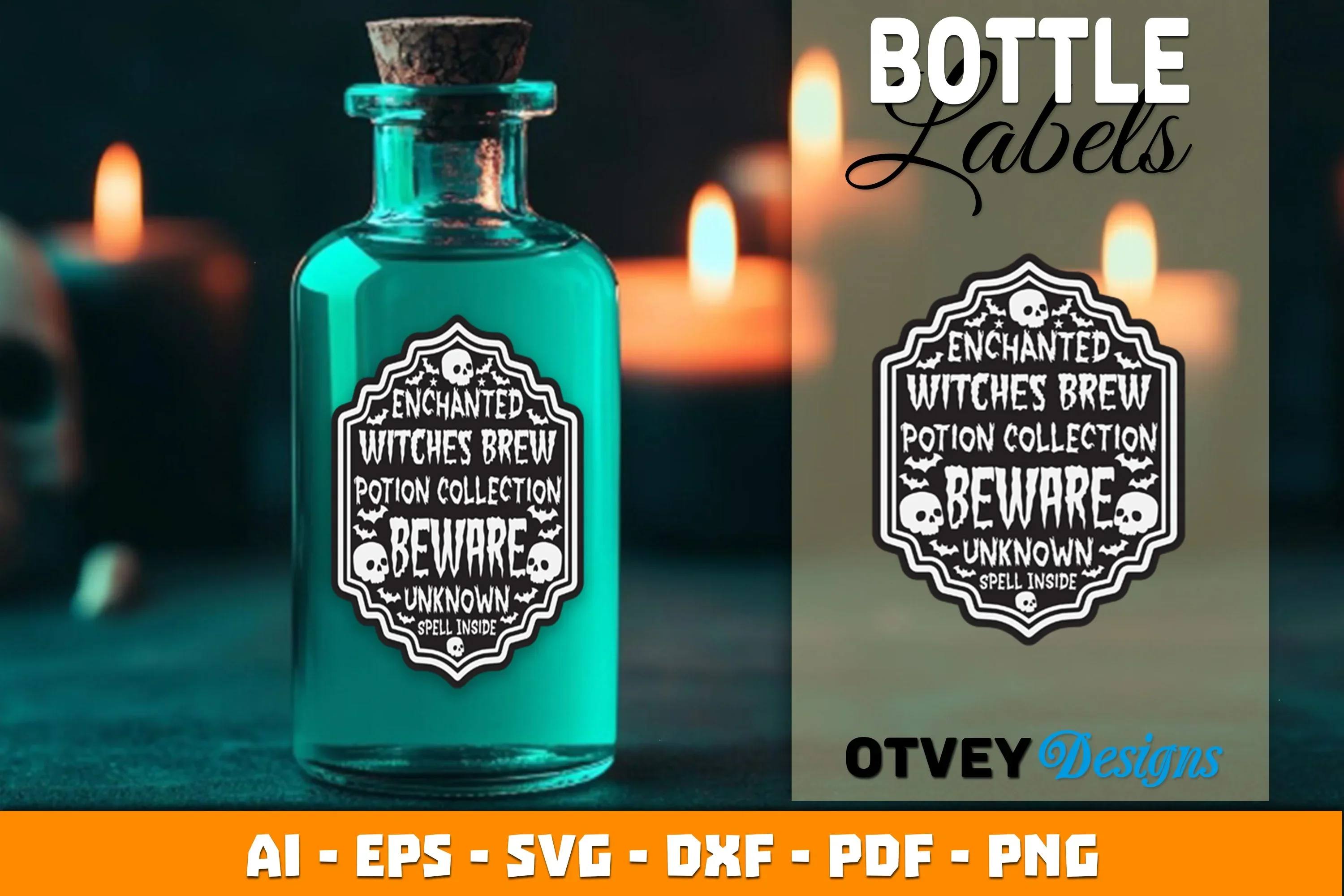 Halloween Witch Potion Label SVG Bundle - Image 2