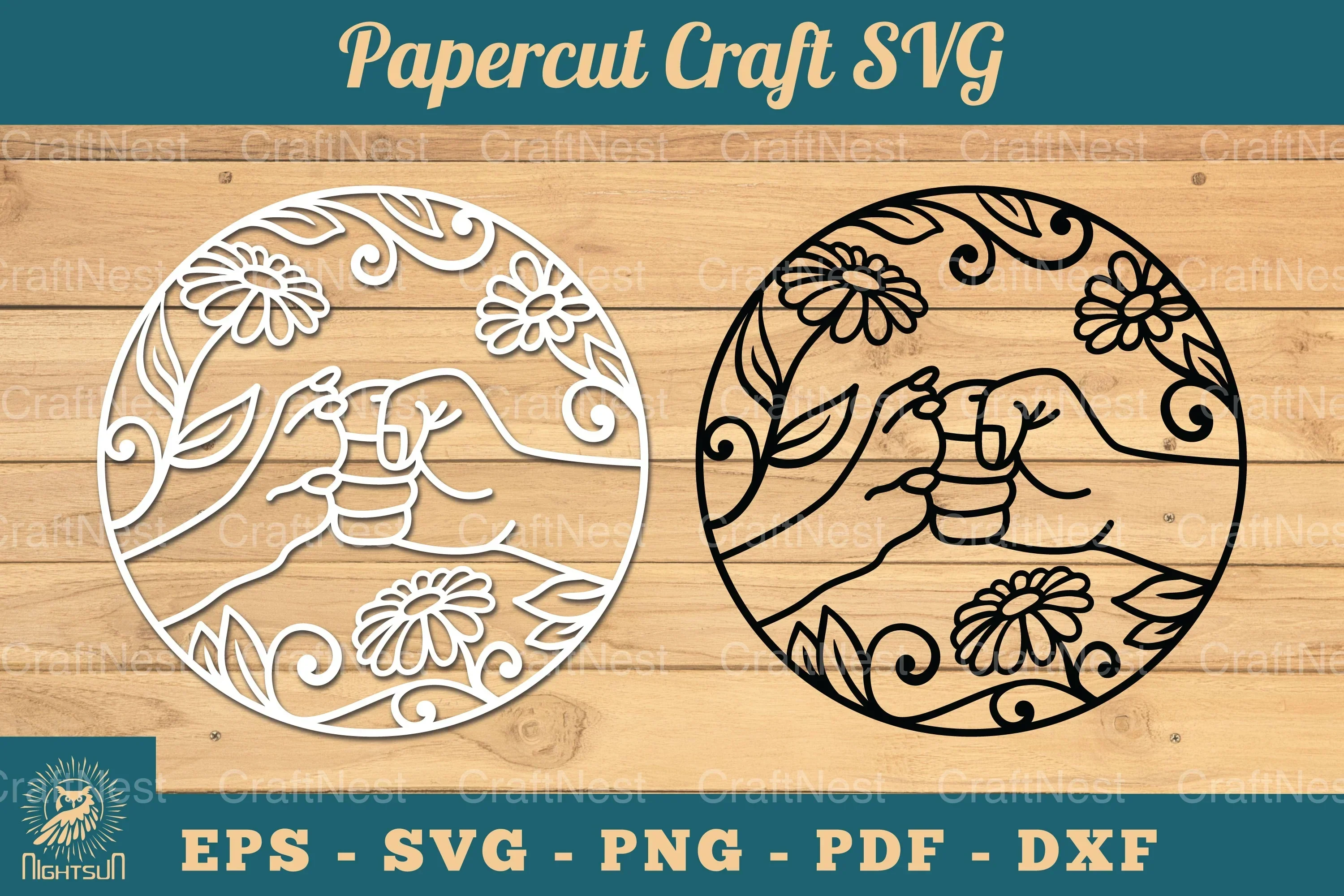 Hand Paw Papercut Clipart Bundle