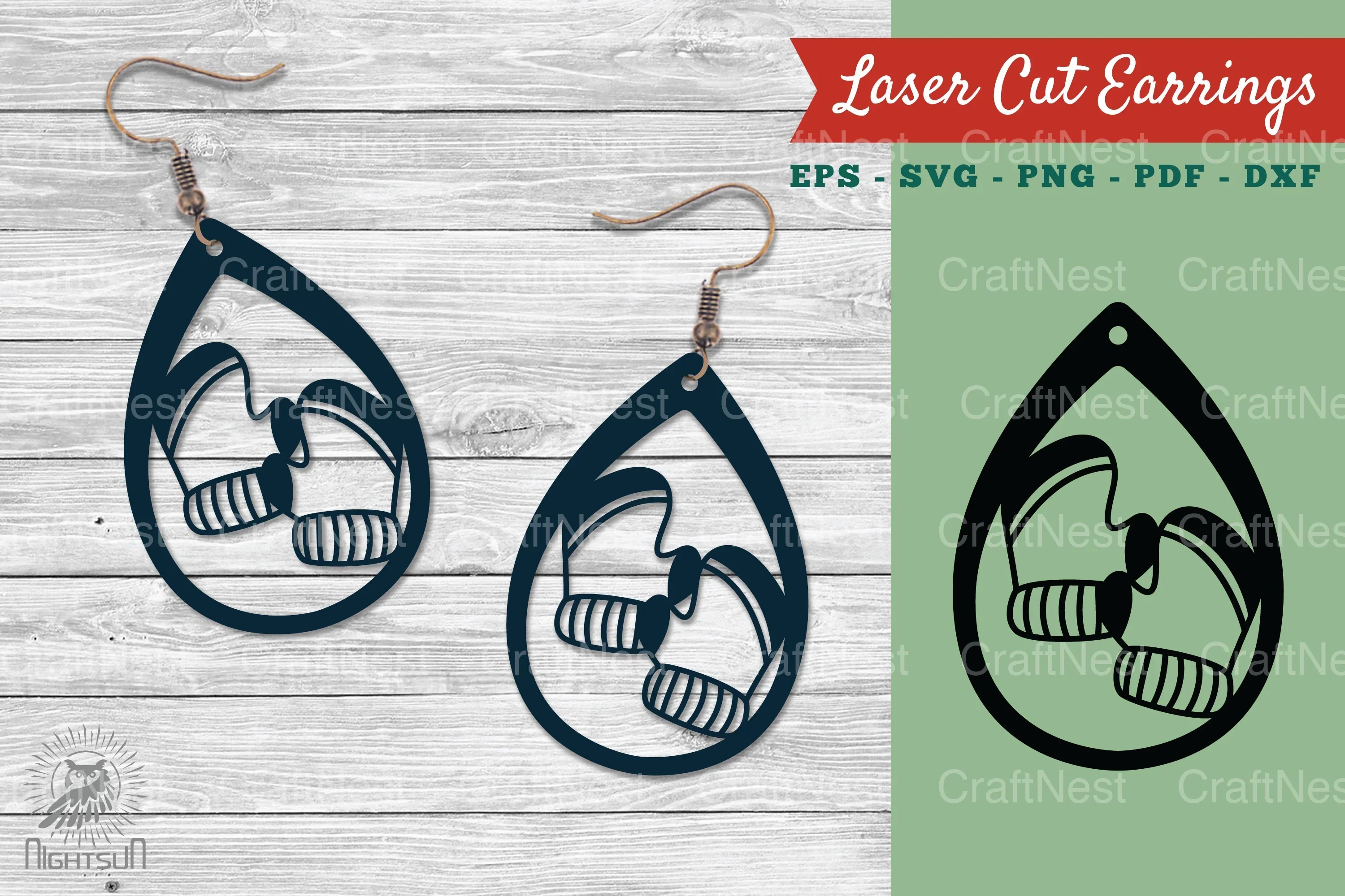 Hand Sock Earrings Design Clipart Bundle