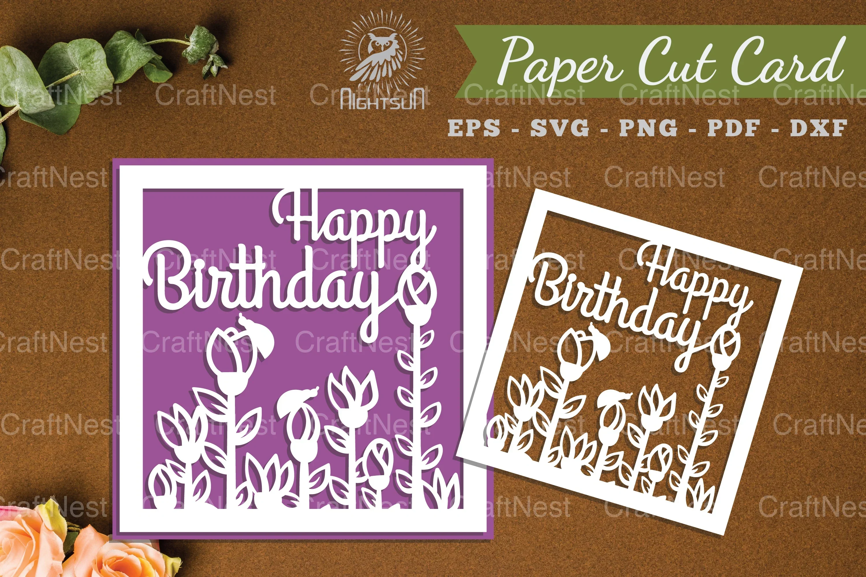 Happy Birthday Paper Cut Card SVG Bundle