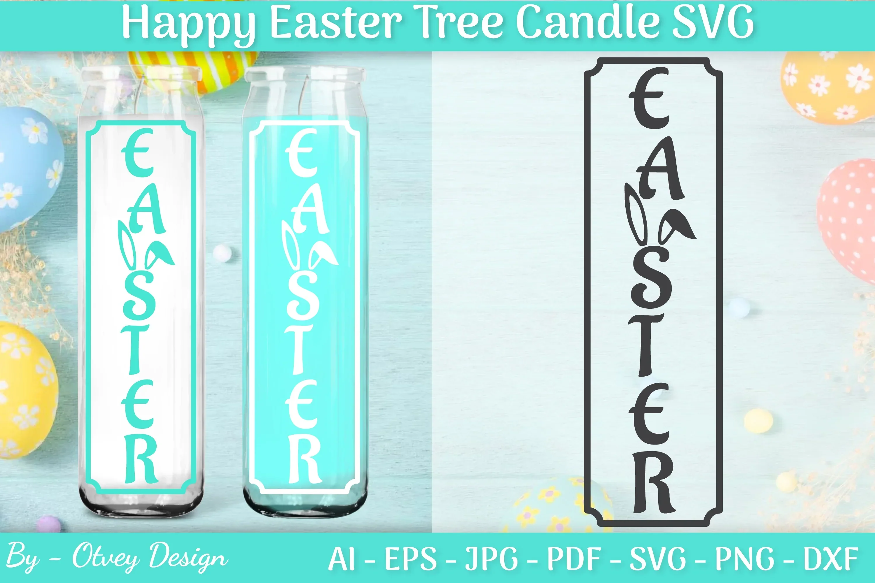 Happy Easter Candle Tree SVG Bundle