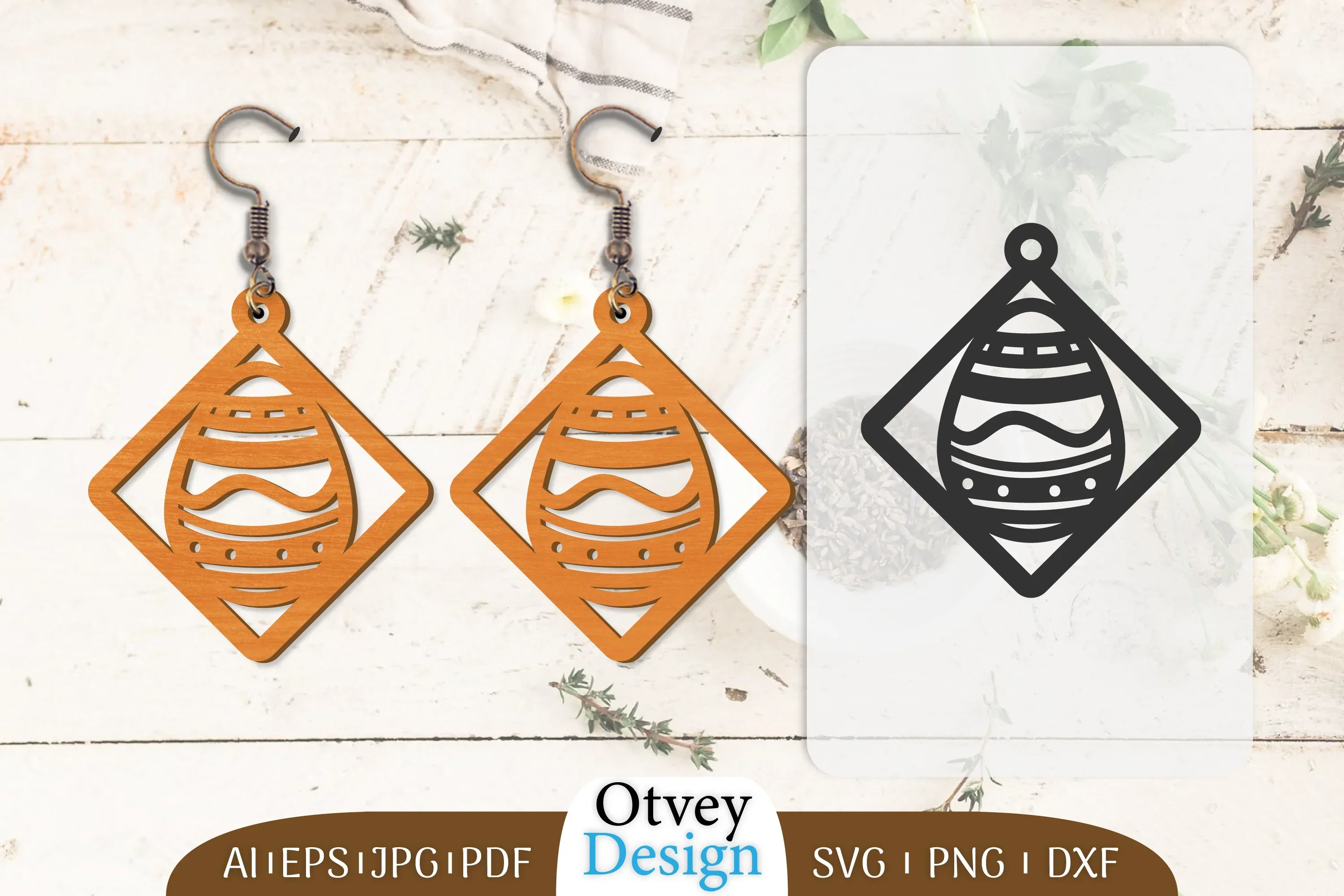 Happy Easter Egg Earring Lasercut SVG Bundle