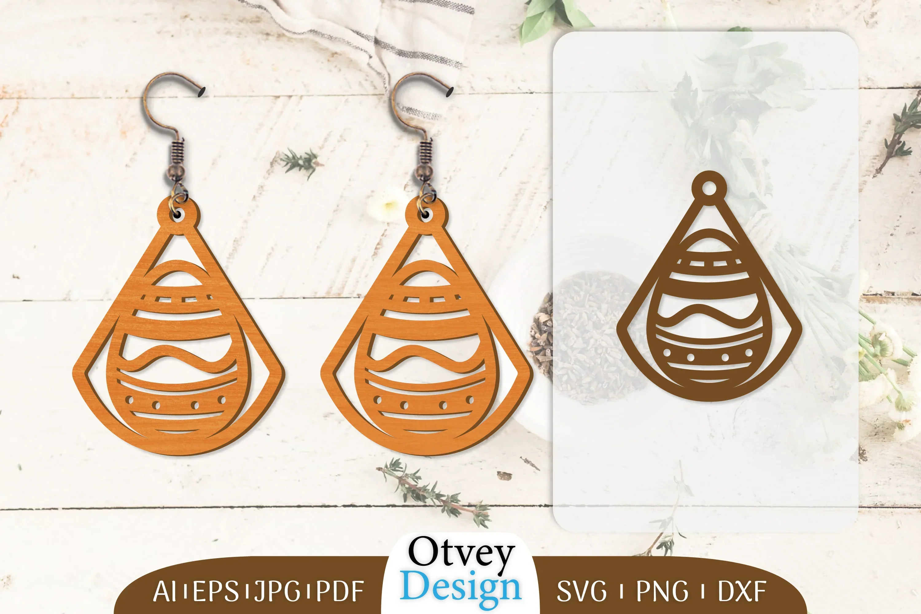 Happy Easter Egg Earring Lasercut SVG Bundle