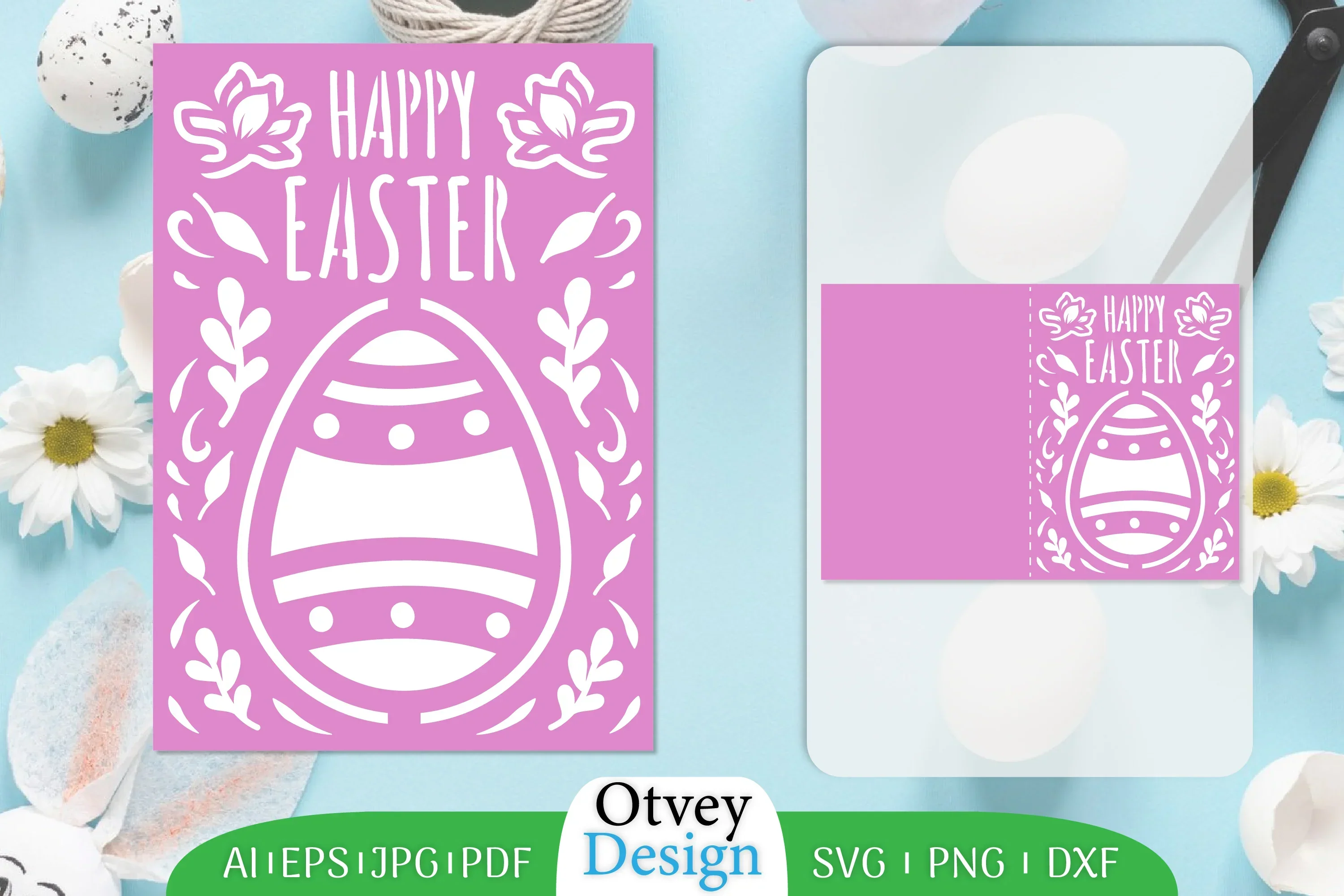 Happy Easter Greeting Card SVG Bundle