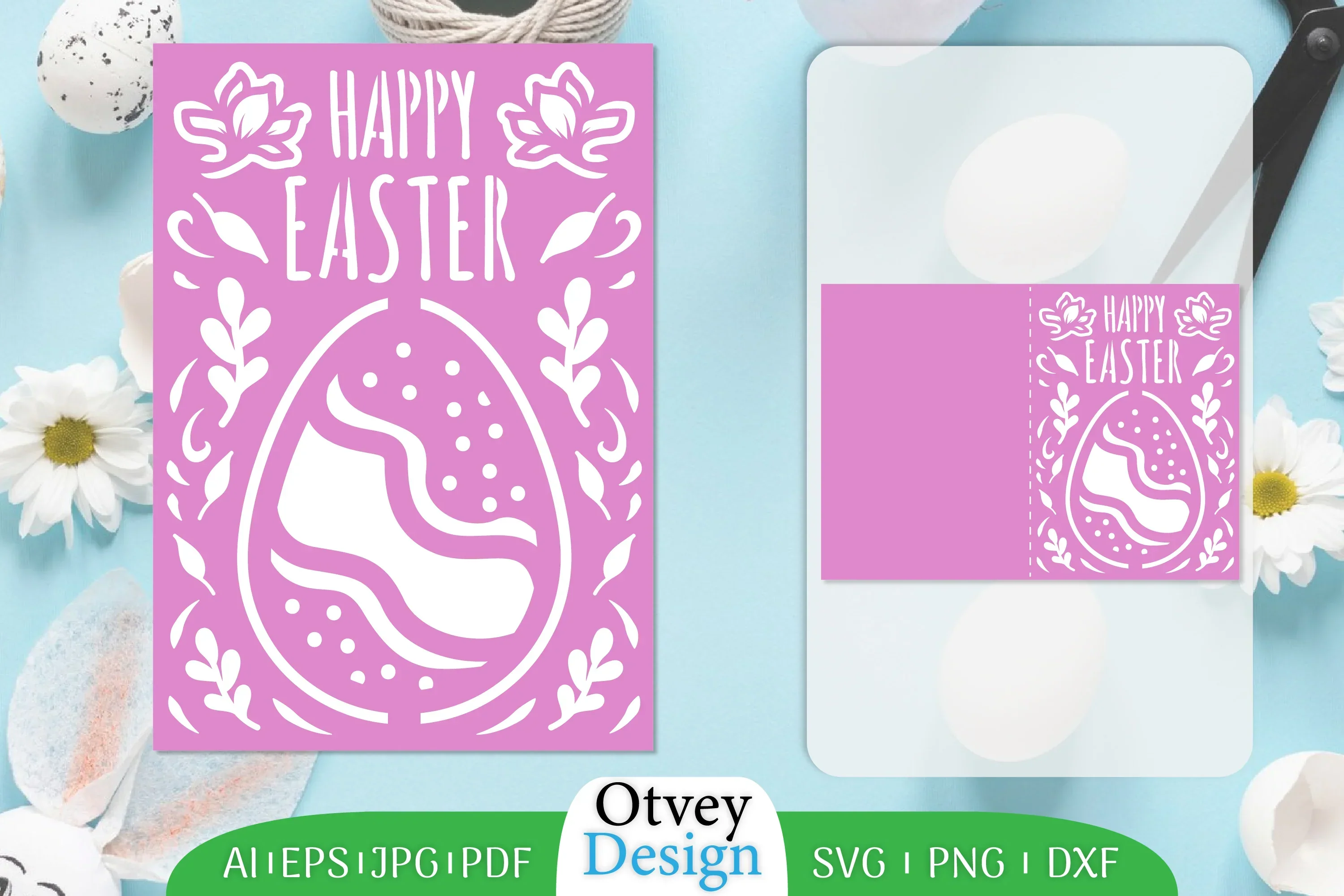 Happy Easter Greeting Card SVG Bundle