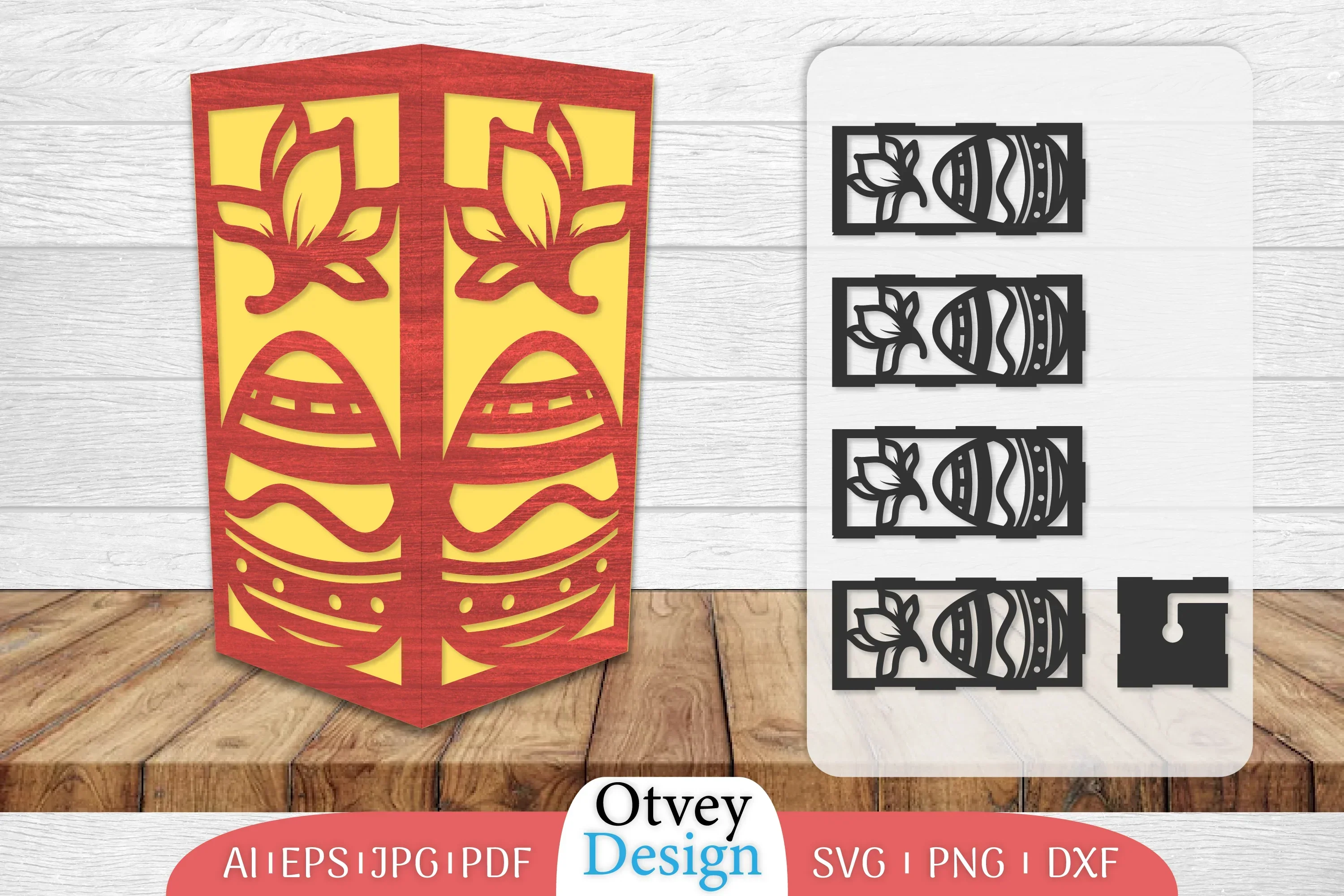 Happy Easter Lamp Lasercut SVG Bundle
