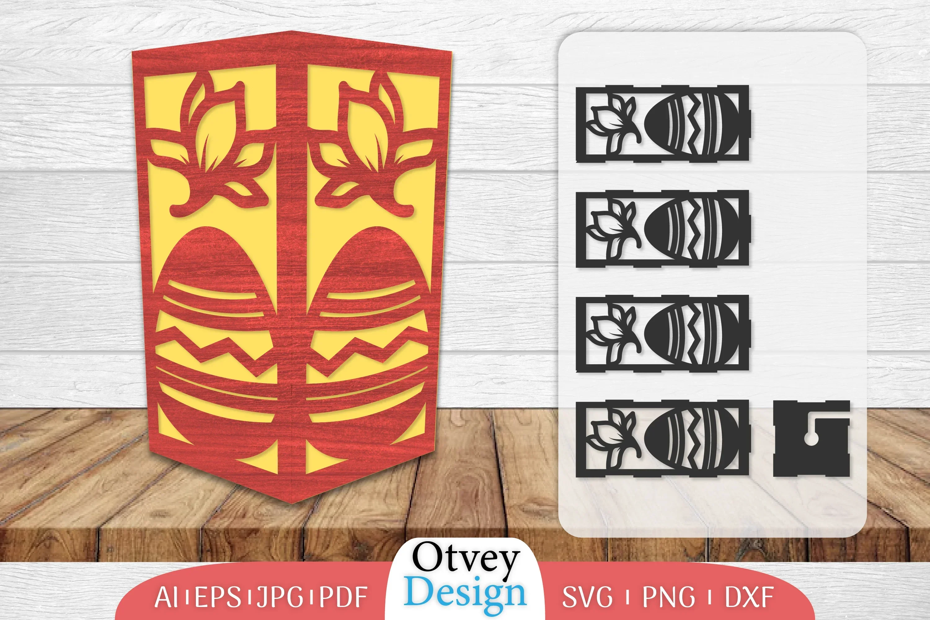 Happy Easter Lamp Lasercut SVG Bundle