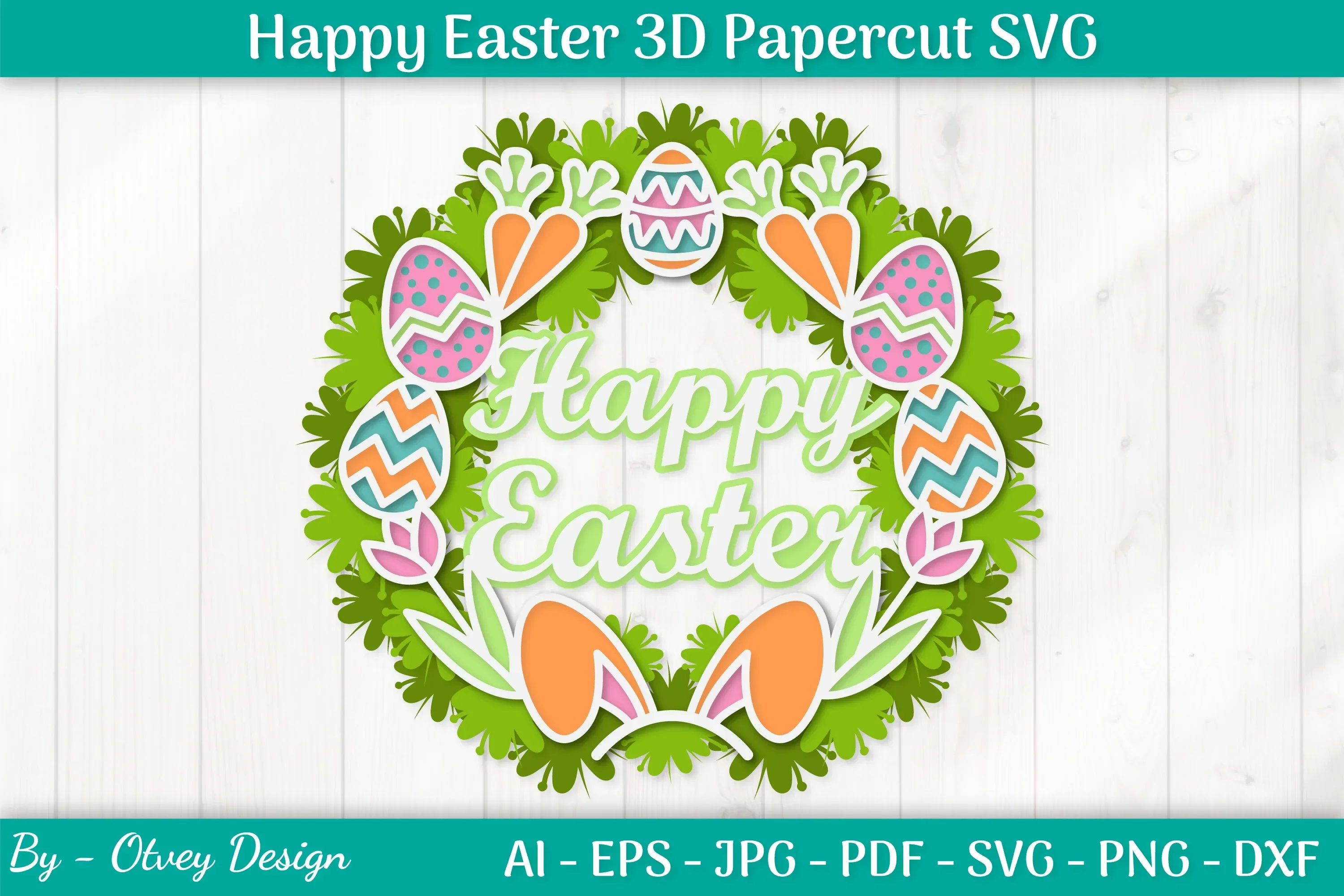 Happy Easter Papercut SVG Bundle