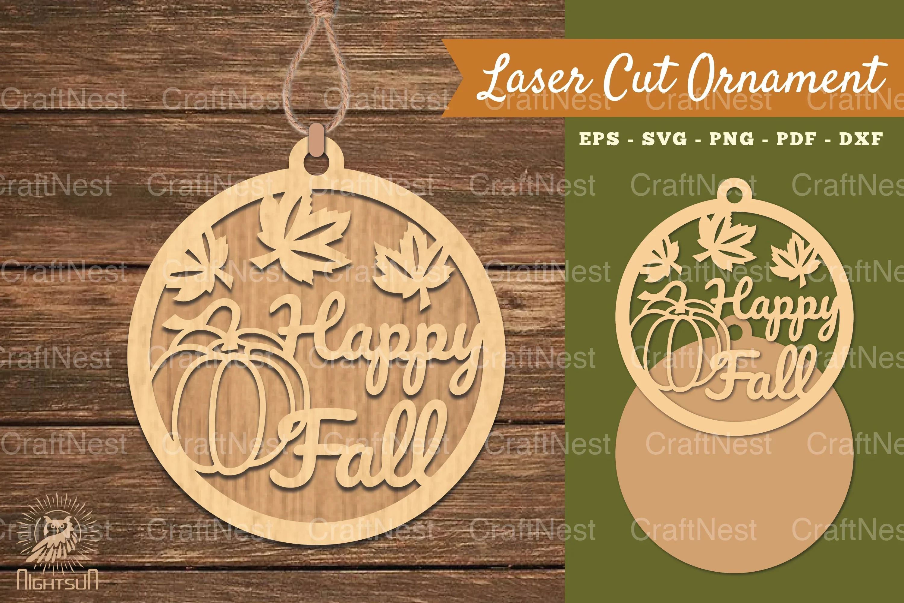 Happy Fall Laser Cut Ornament SVG Bundle