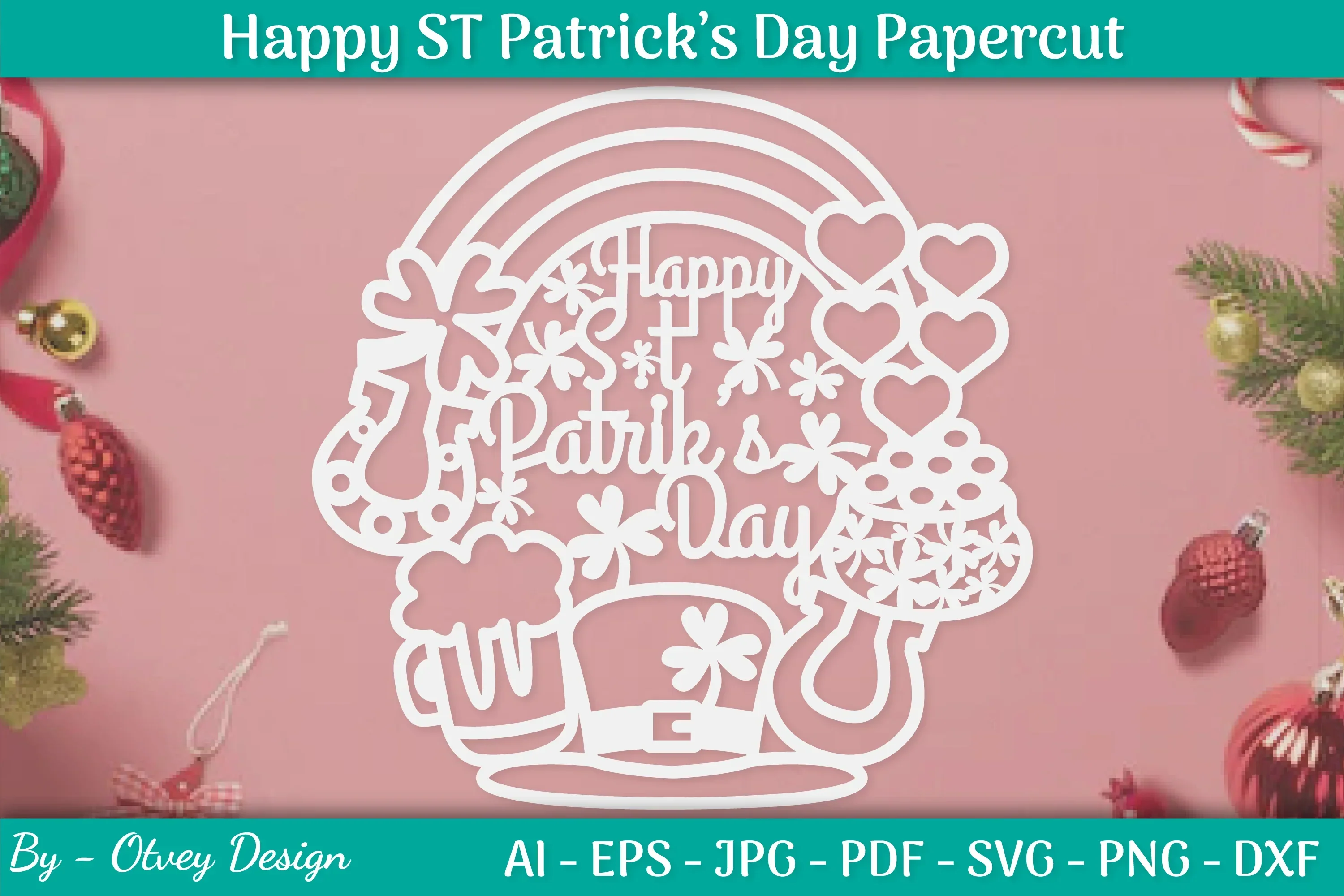 Happy St Patrick's Day Papercut SVG Bundle