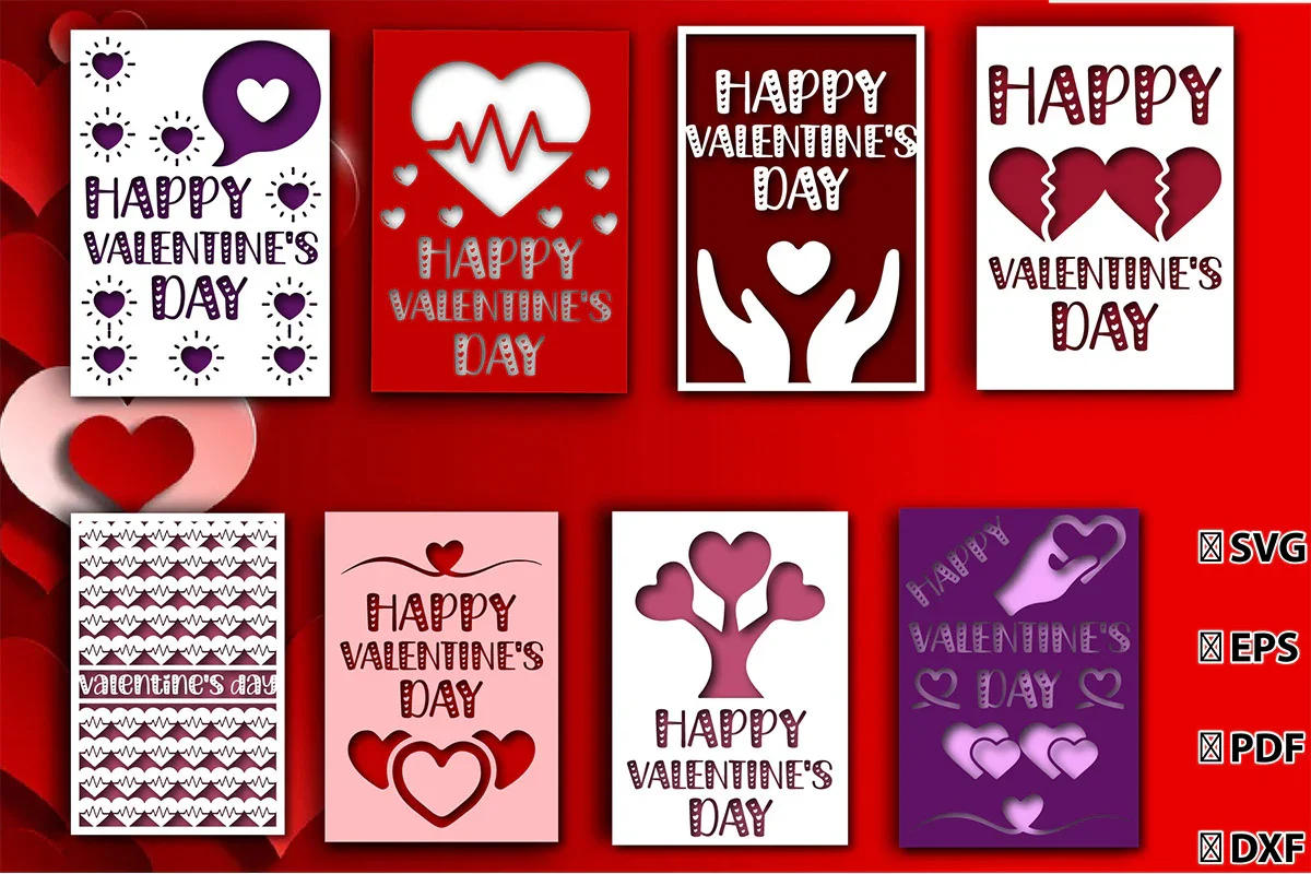 Happy Valentine's Day Card Bundle