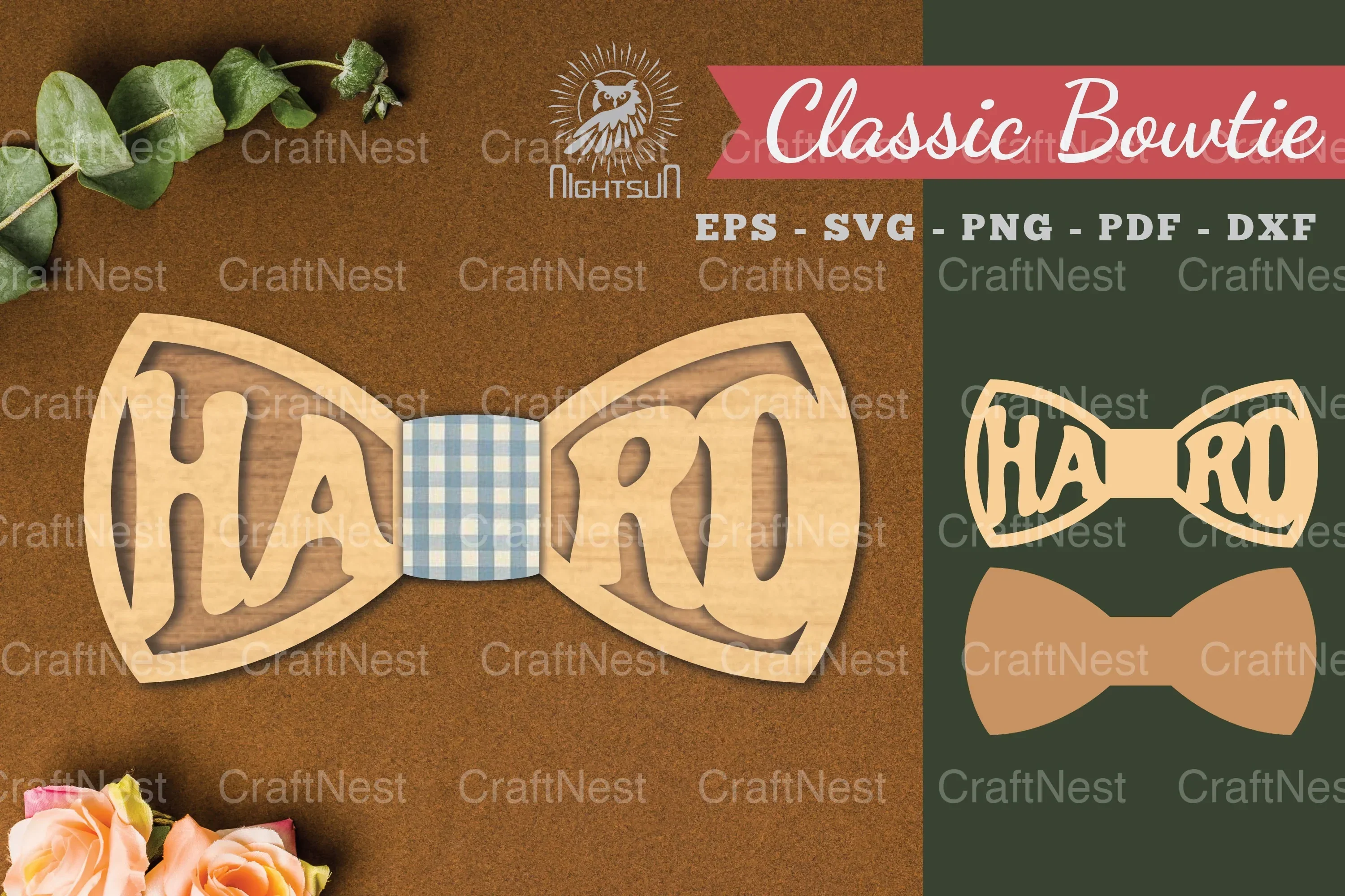 Hard Laser Cut Bowtie Clipart Bundle