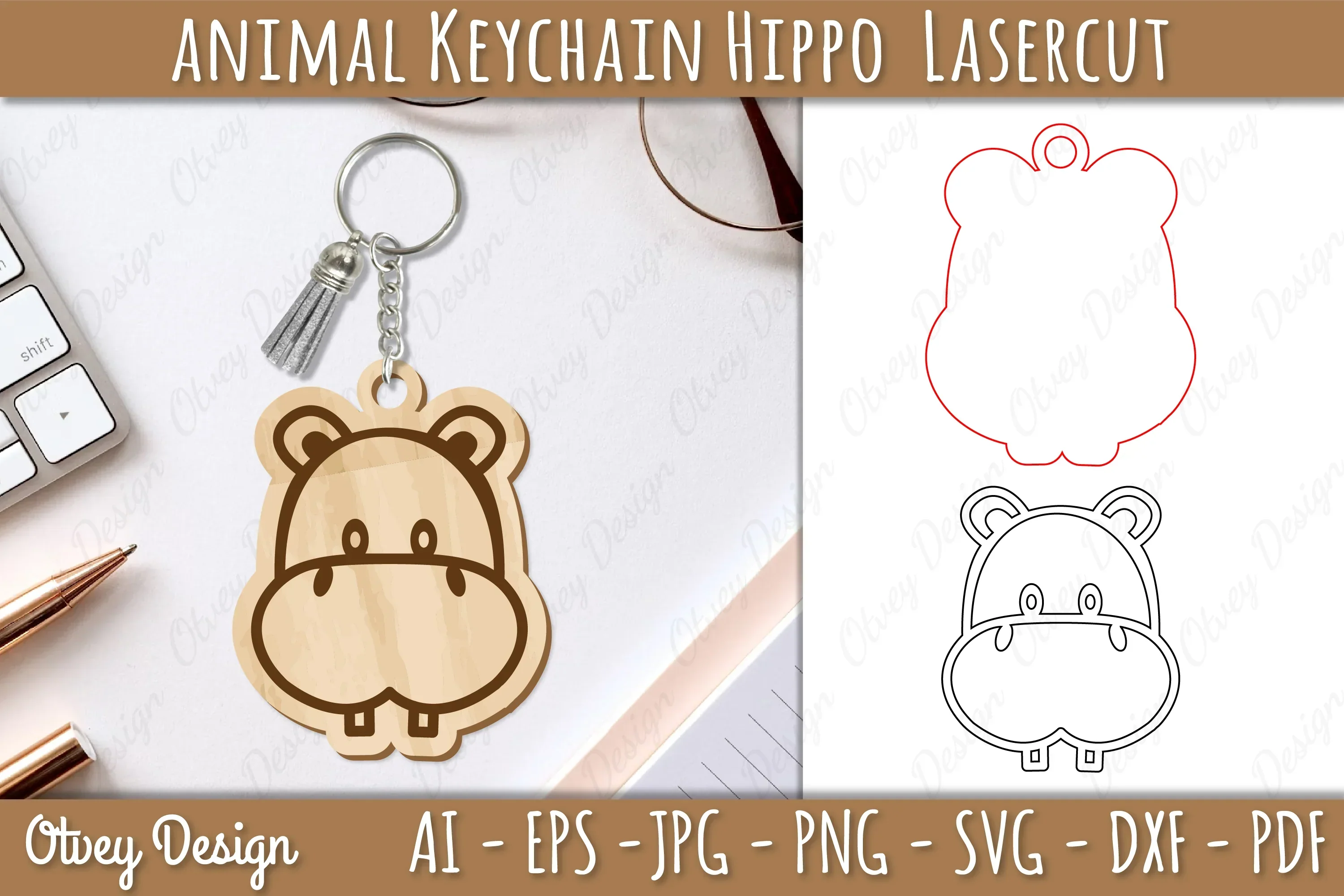 Head Animals Keychain SVG Bundle