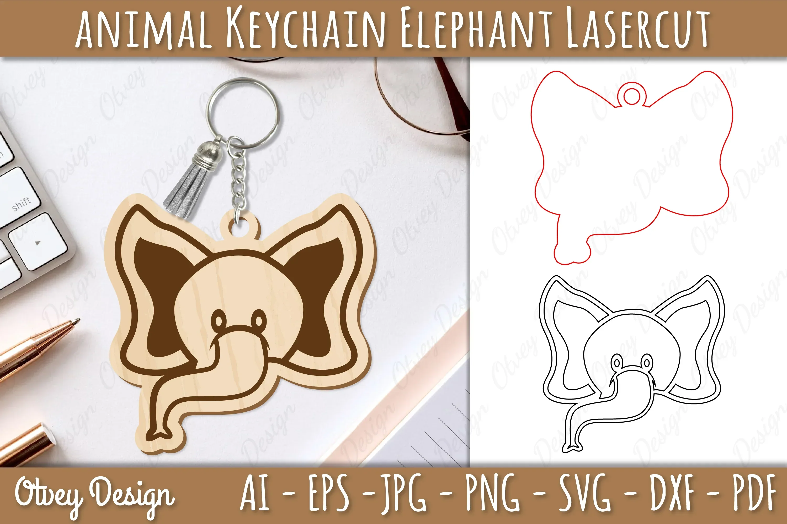 Head Animals Keychain SVG Bundle