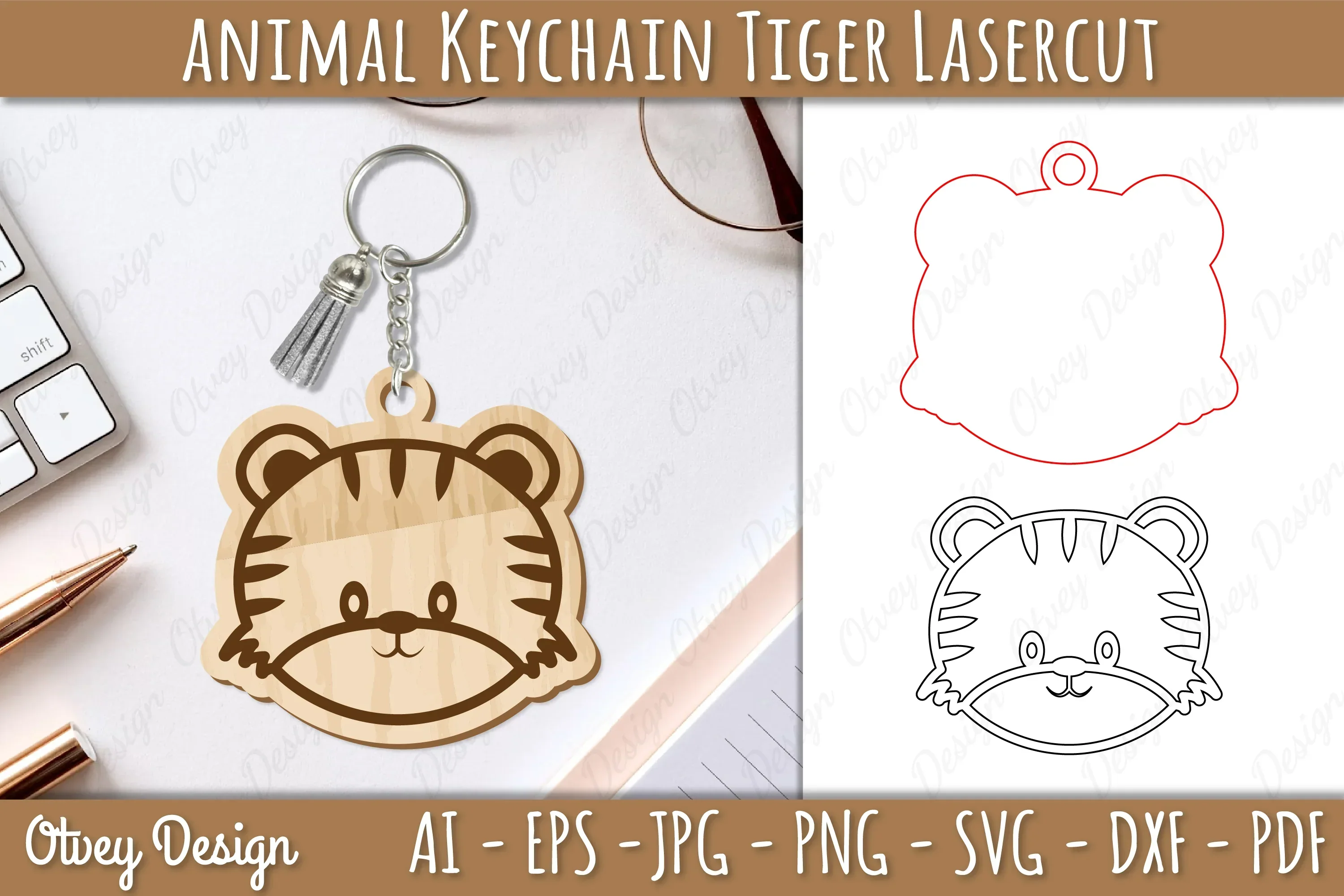 Head Animals Keychain SVG Bundle