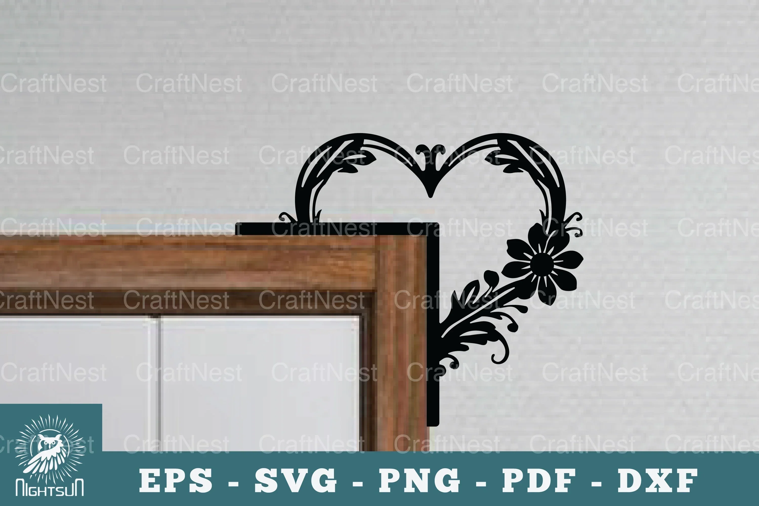 Heart Door Corner Lasercut SVG Bundle