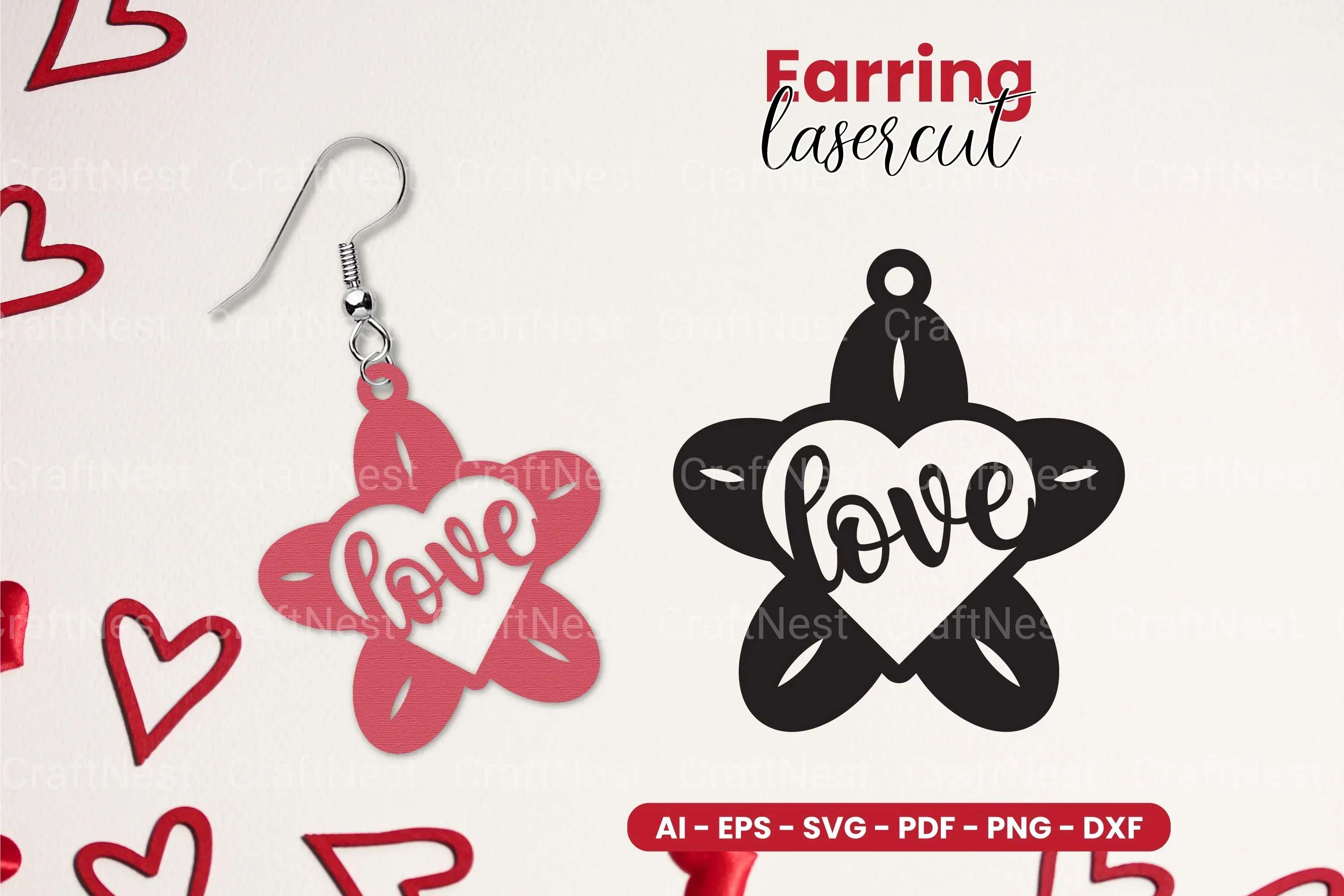 Heart Earring Laser Cut SVG Bundle