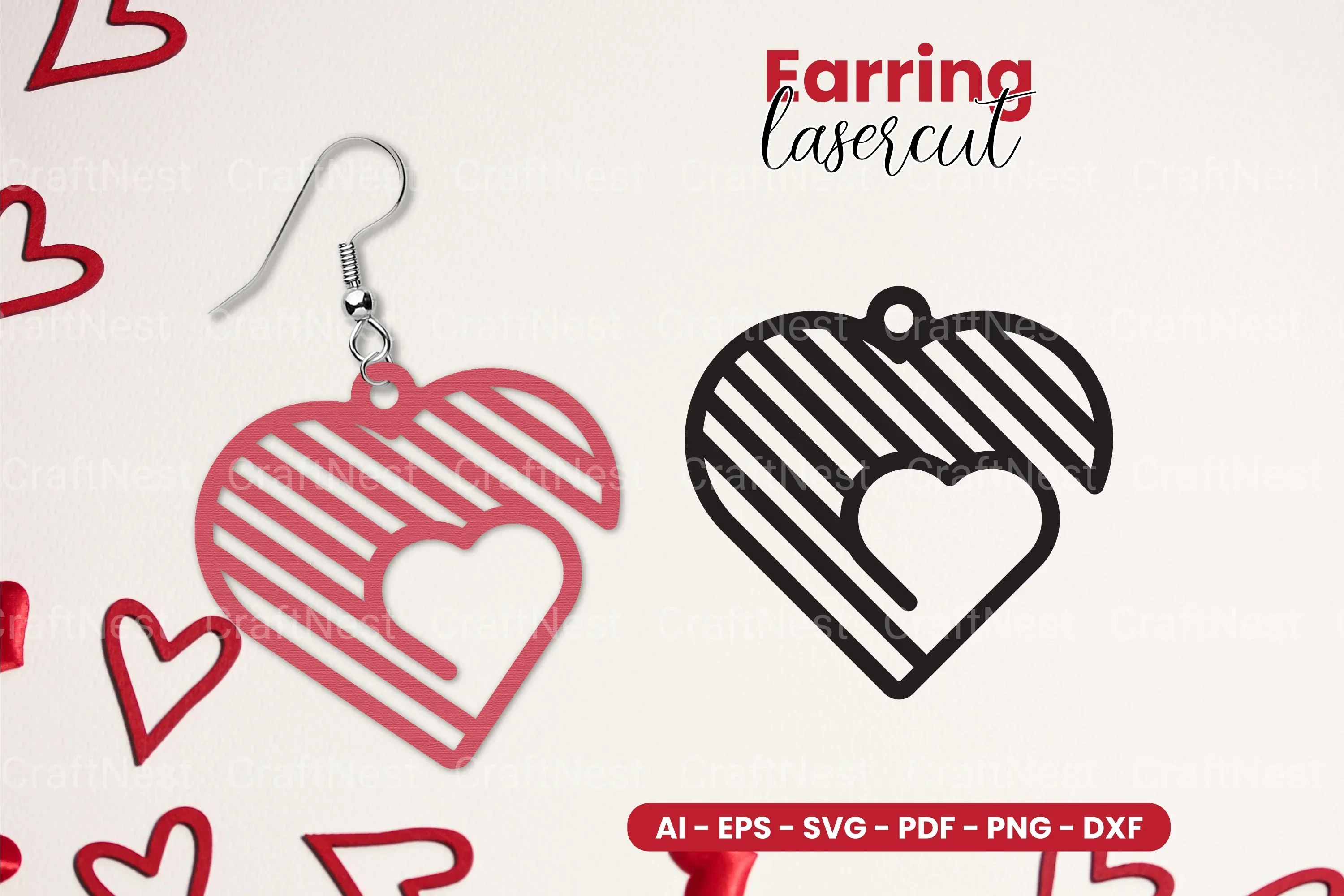 Heart Earring Laser Cut SVG Bundle