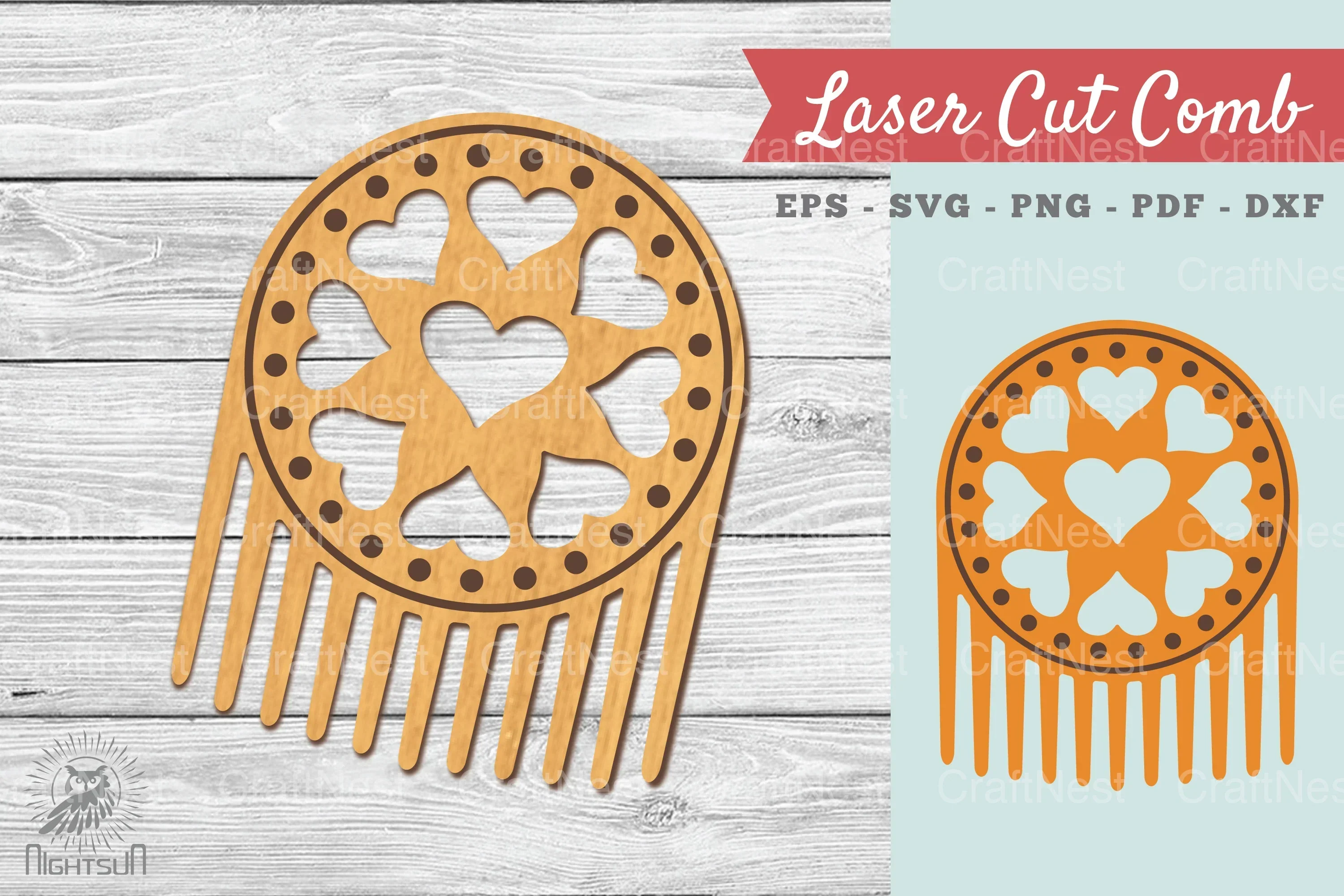 Heart Laser Cut Comb SVG Bundle