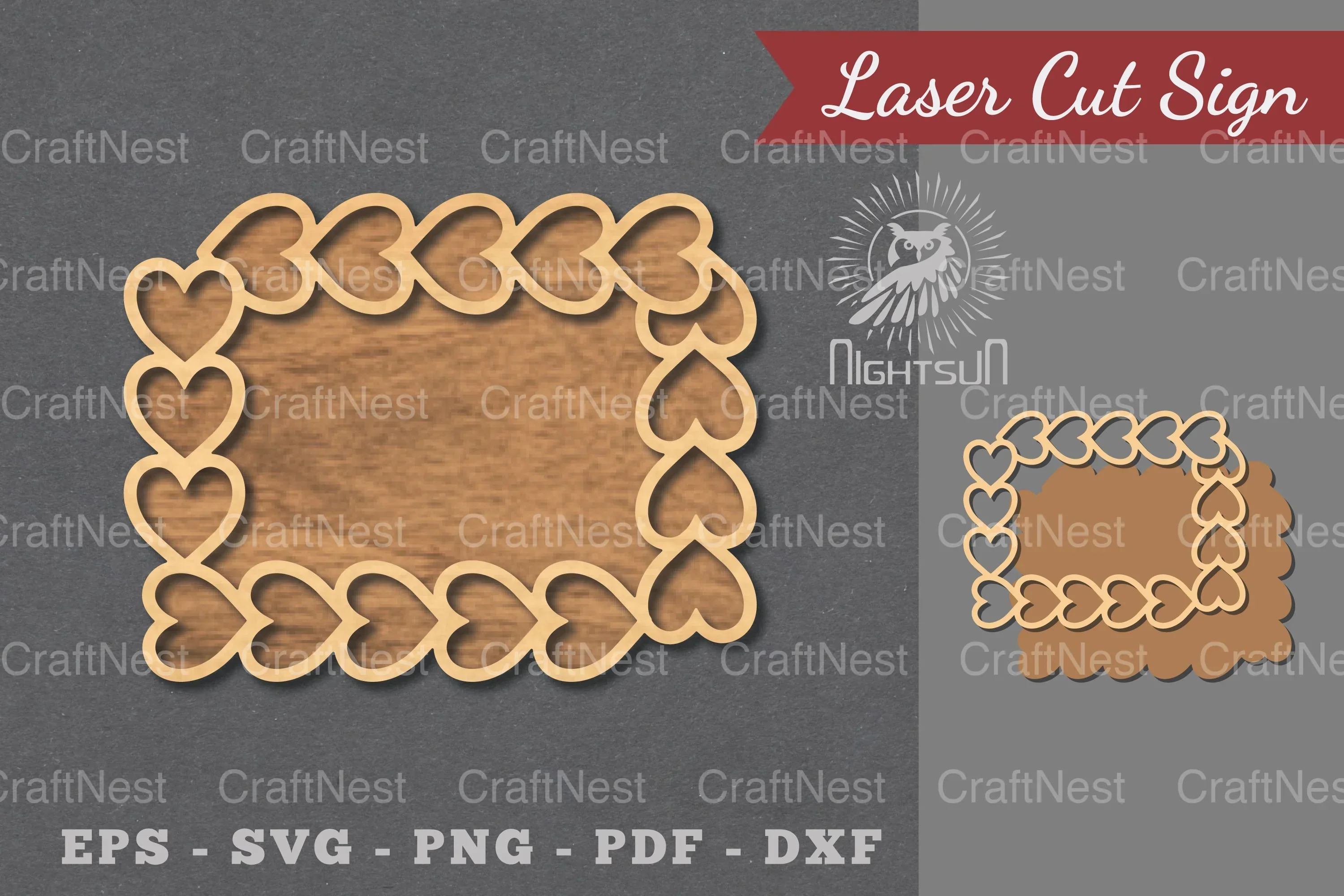 Heart Laser Cut Sign Clipart Bundle