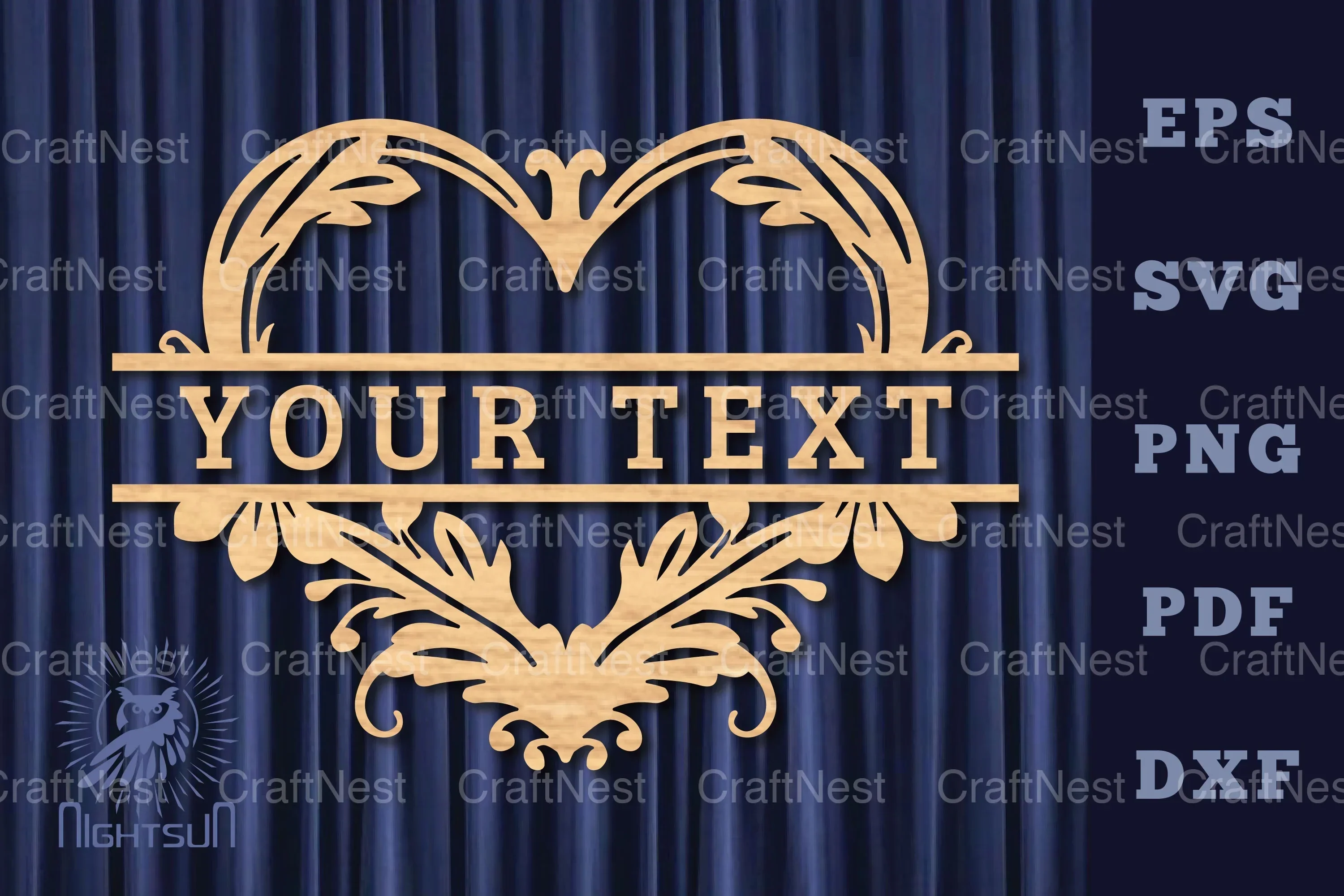 Heart Lasercut Split Monogram SVG Bundle
