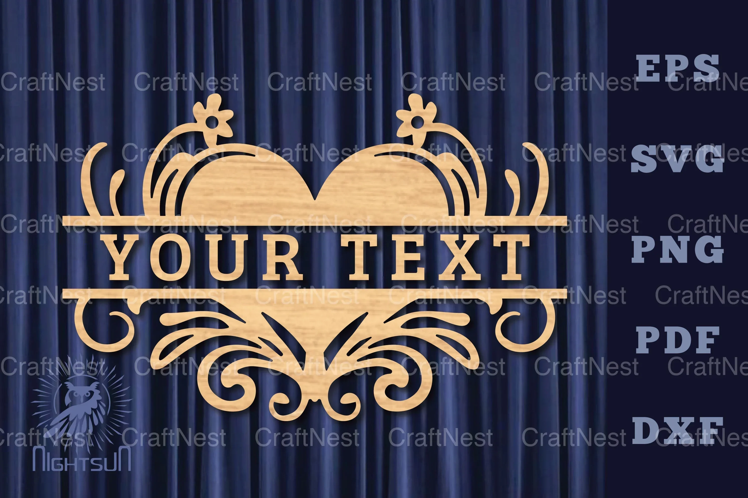Heart Lasercut Split Monogram SVG Bundle