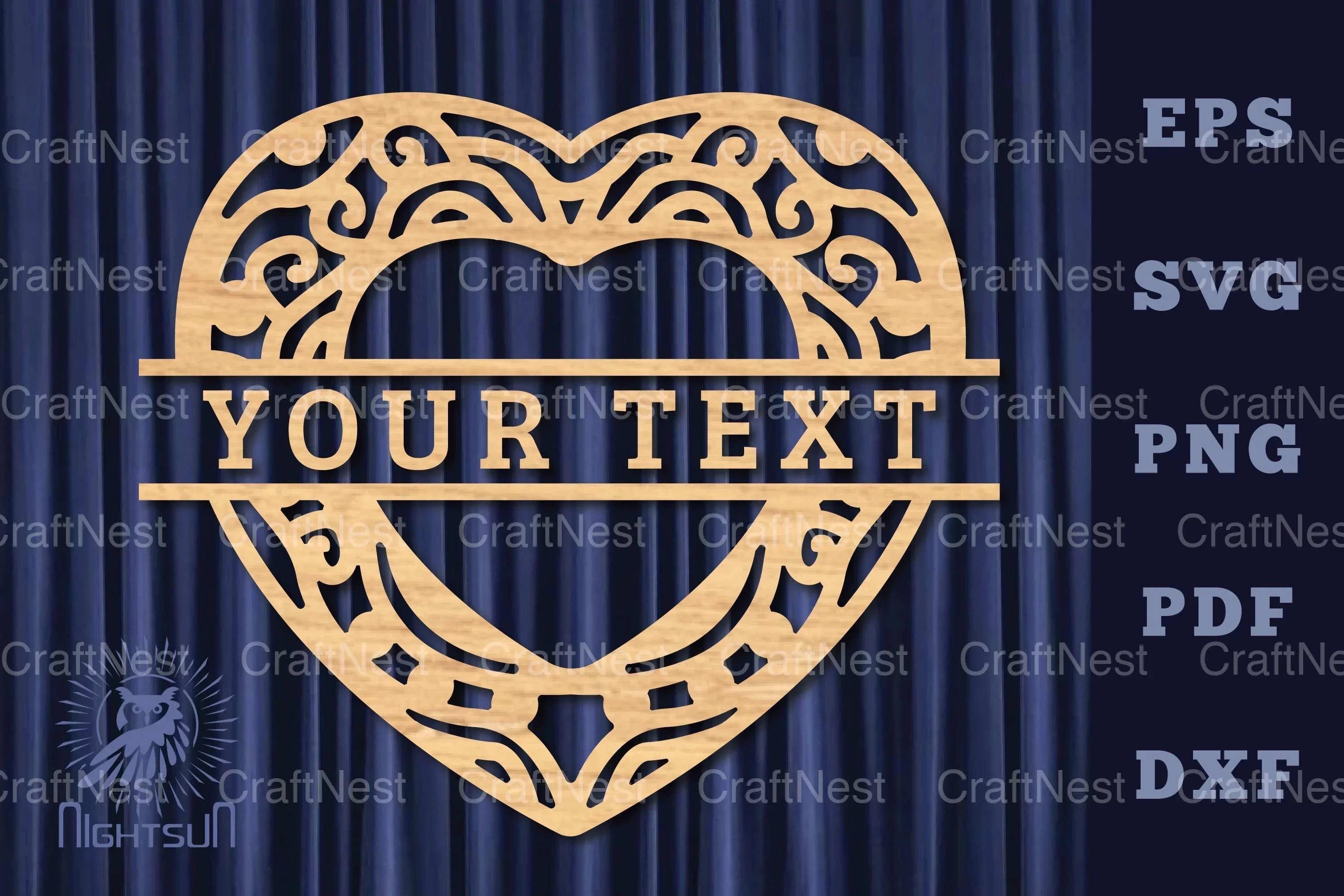 Heart Lasercut Split Monogram SVG Bundle