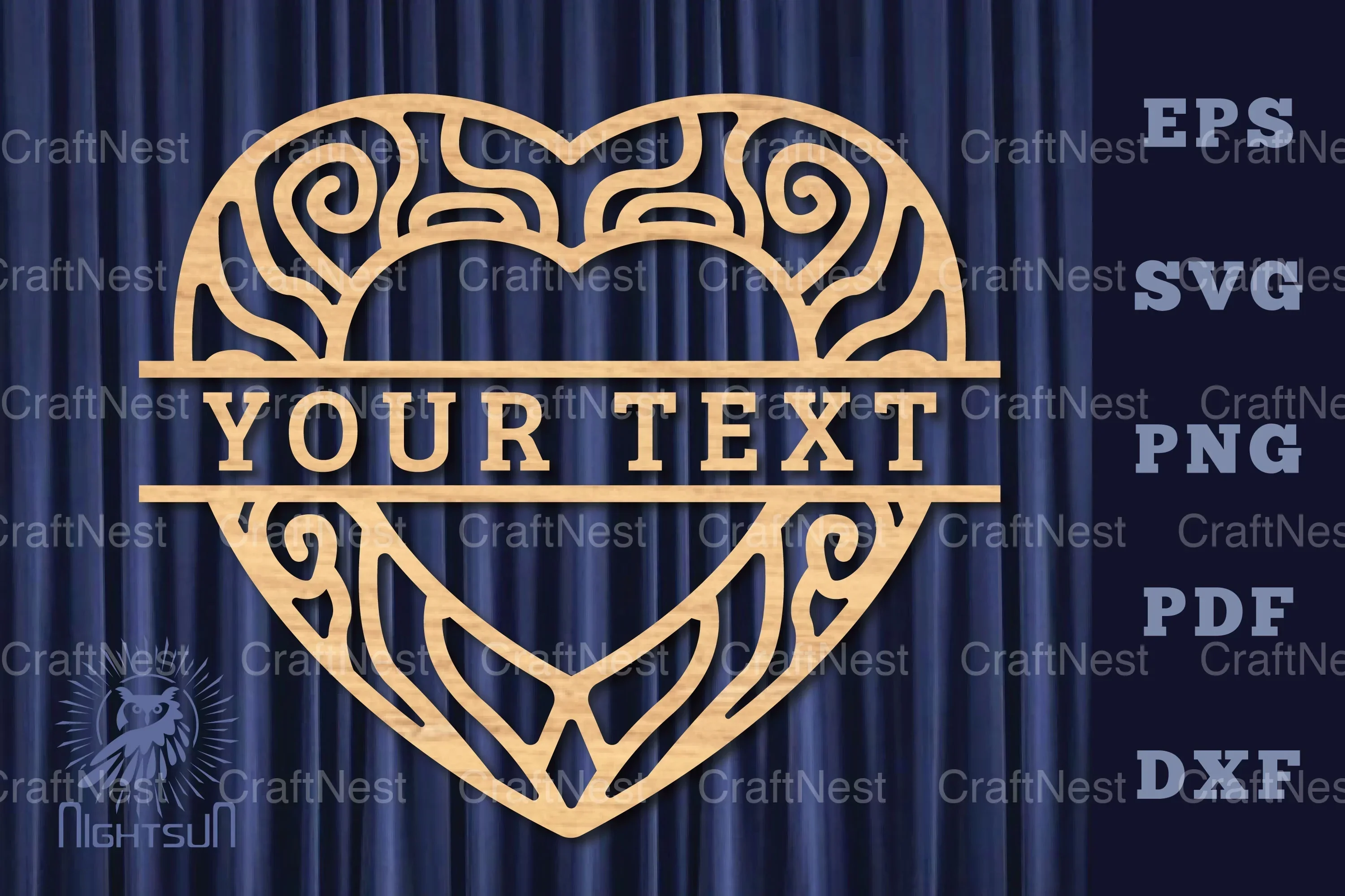 Heart Lasercut Split Monogram SVG Bundle