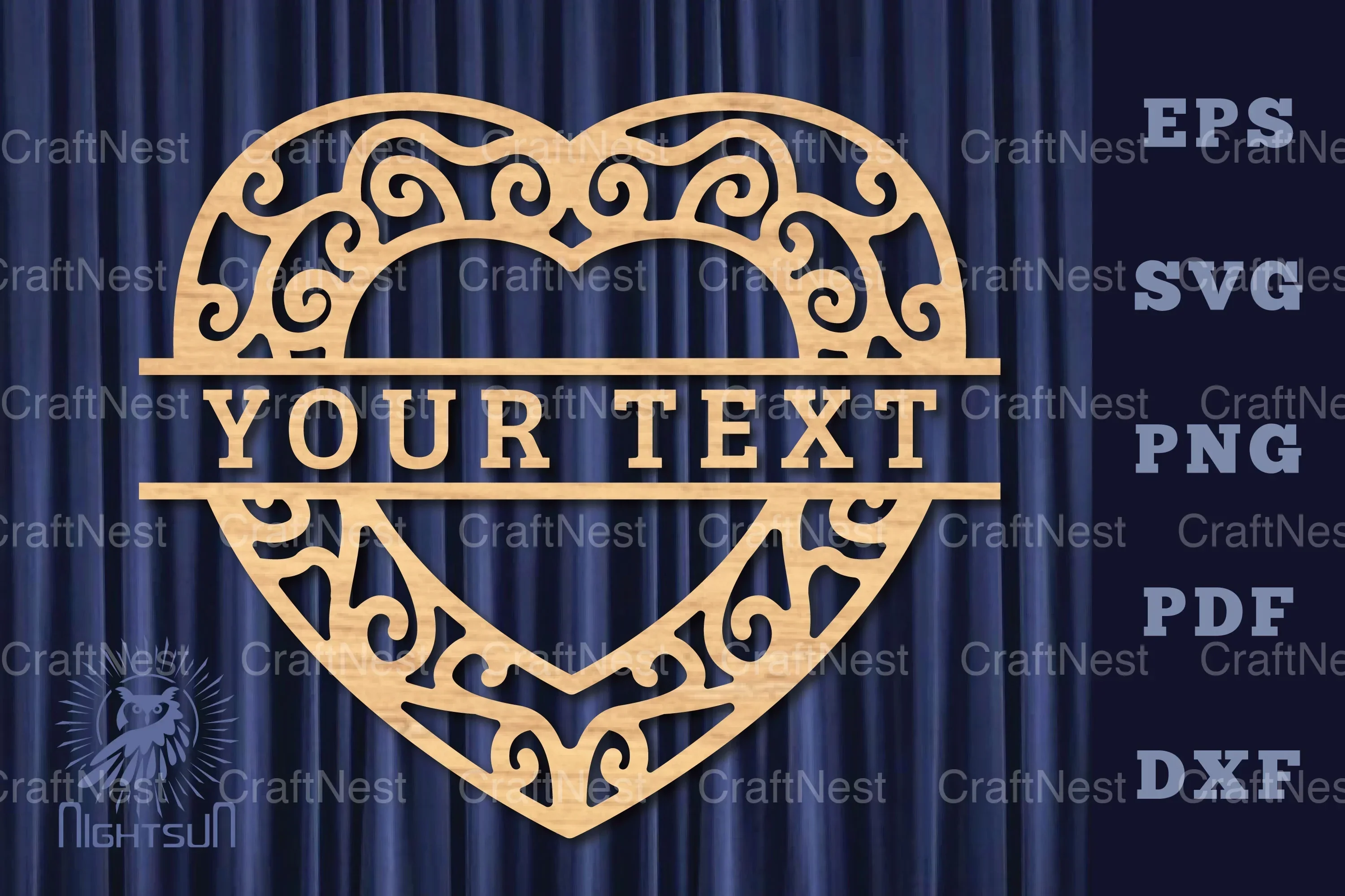 Heart Lasercut Split Monogram SVG Bundle