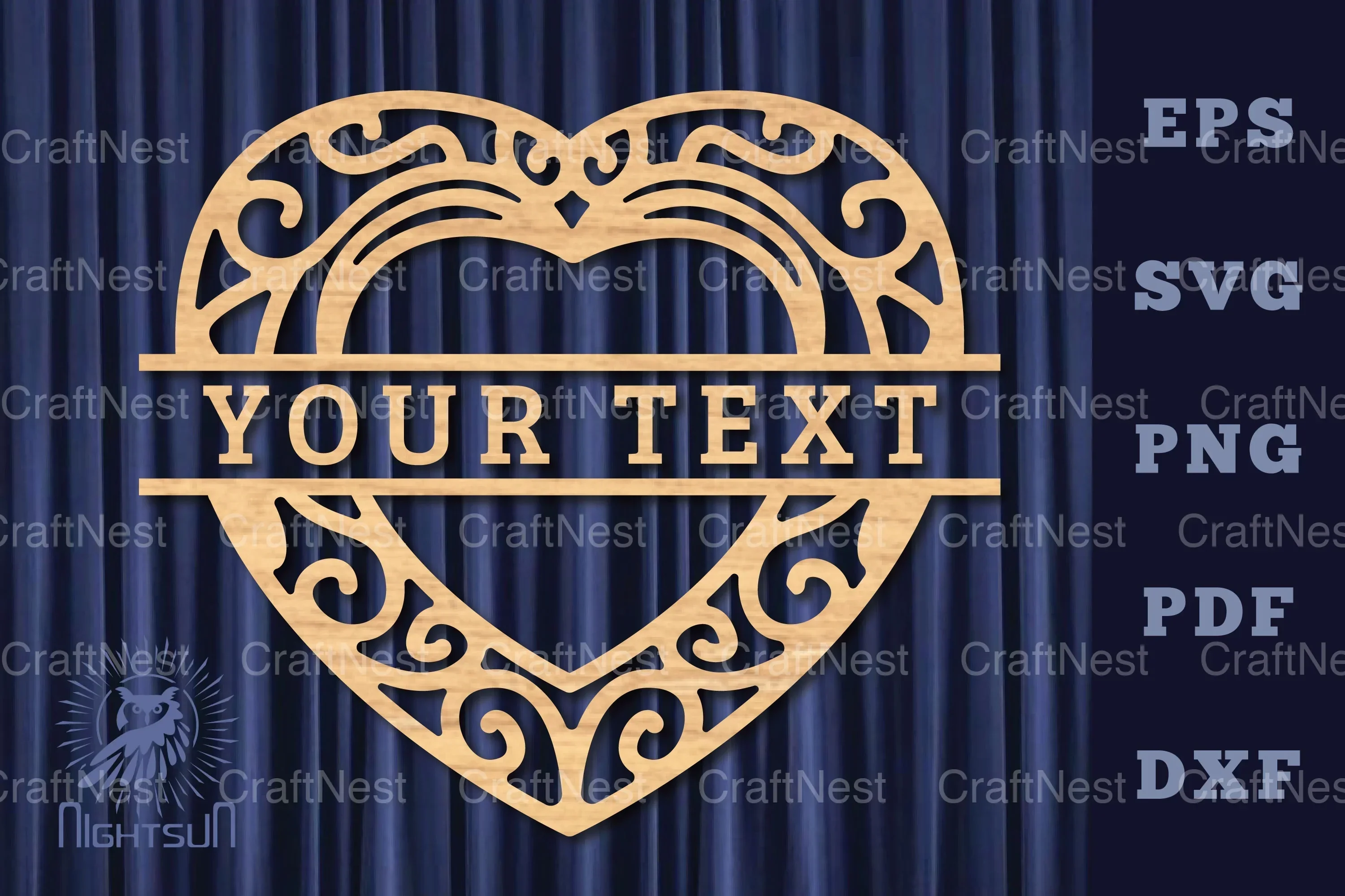 Heart Lasercut Split Monogram SVG Bundle