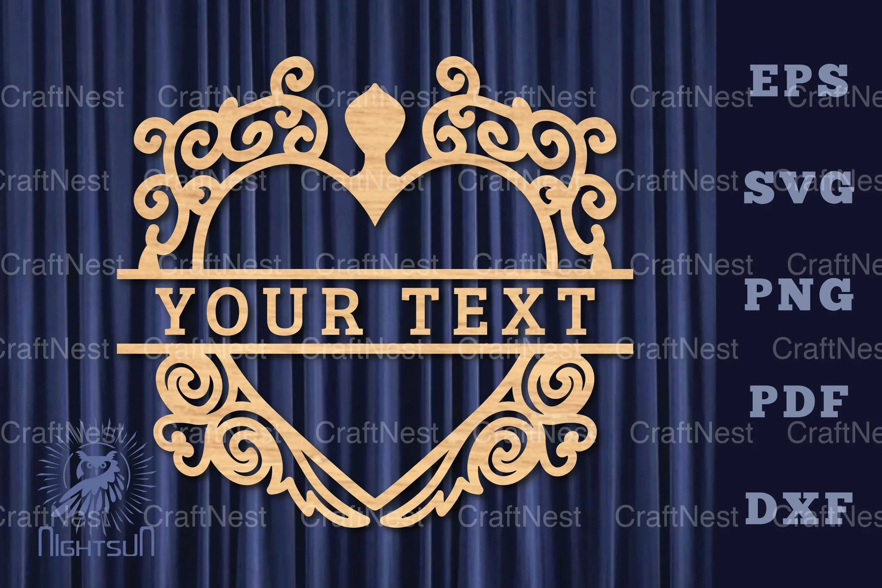 Heart Lasercut Split Monogram SVG Bundle