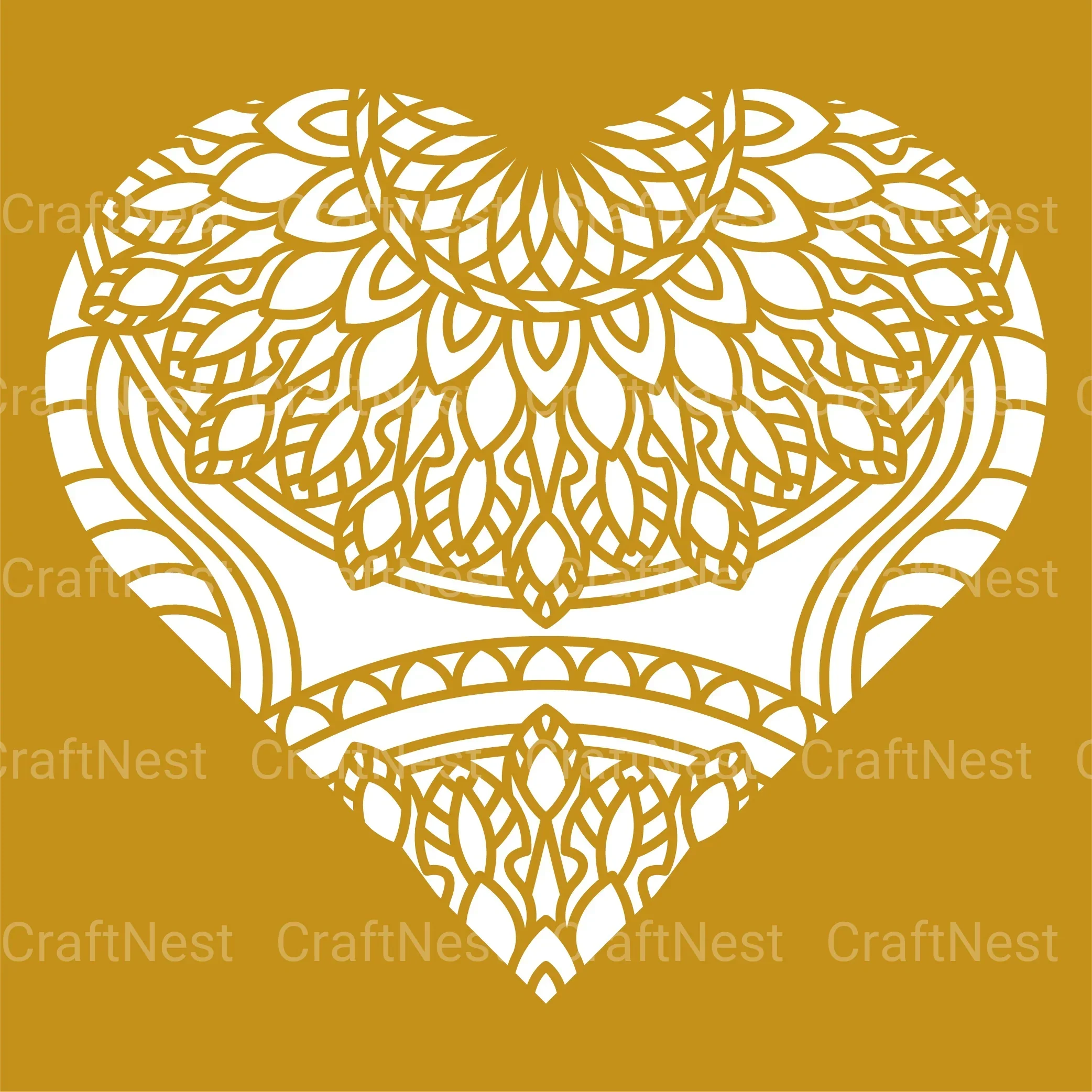 Heart Mandala 3D Layered Papercut Clipart Bundle - Image 4