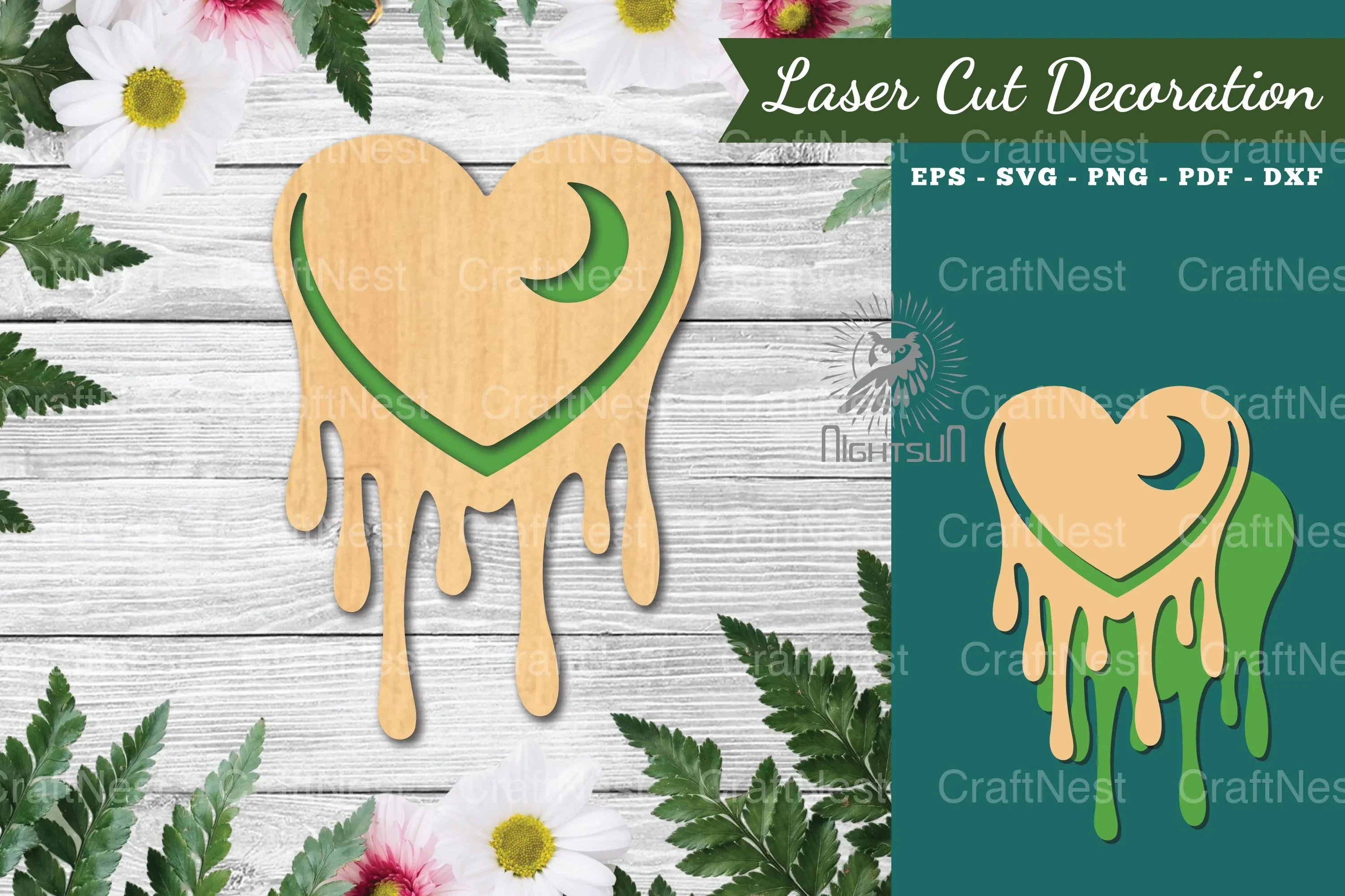 Heart Melted Laser Cut Decoration Clipart Bundle