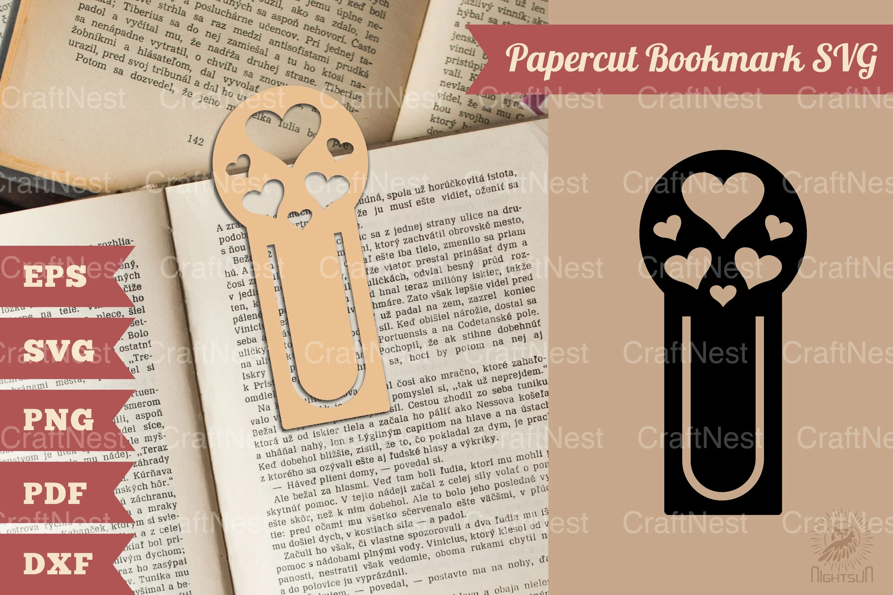 Heart Papercut Bookmark SVG Bundle
