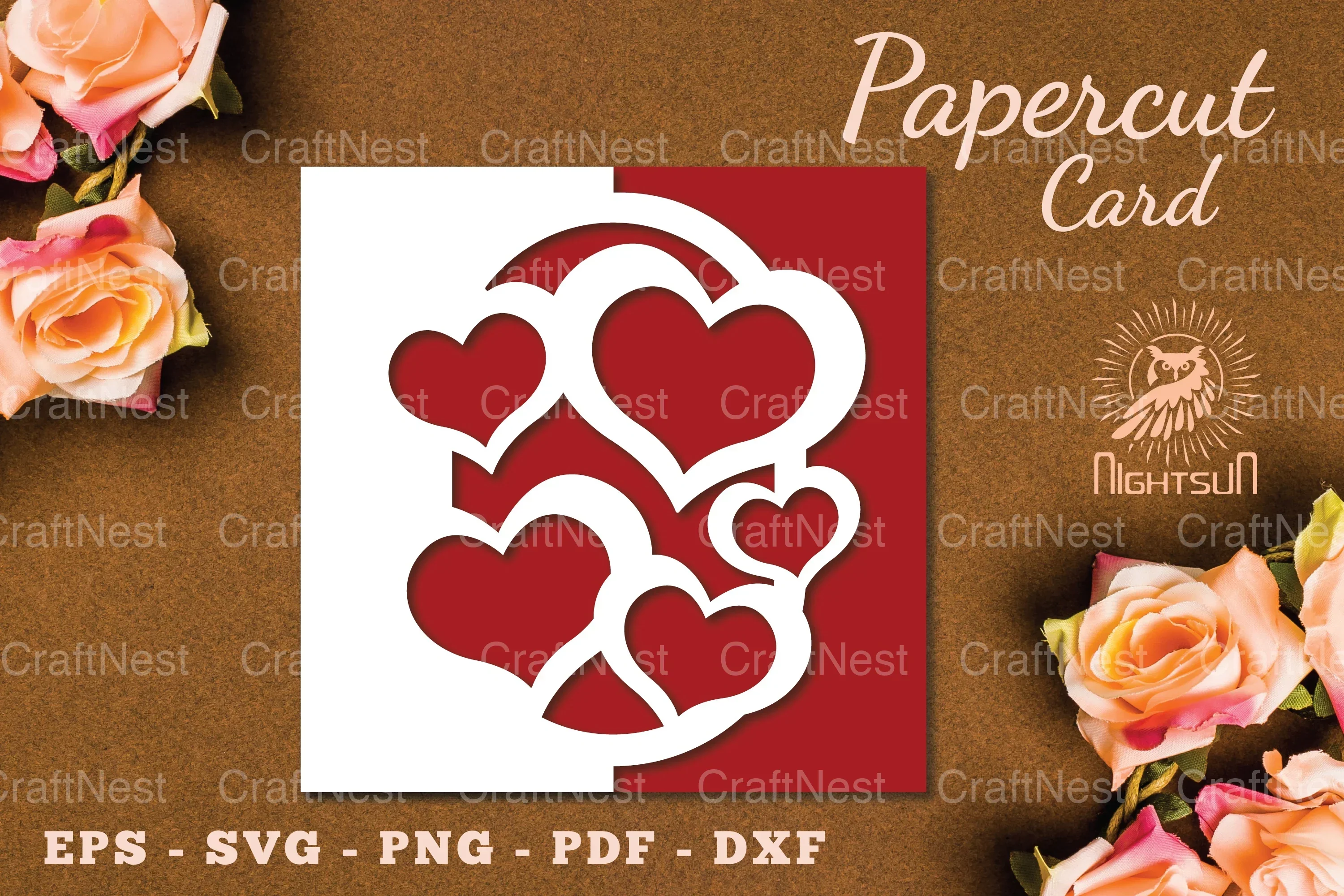 Heart Papercut Card SVG Bundle