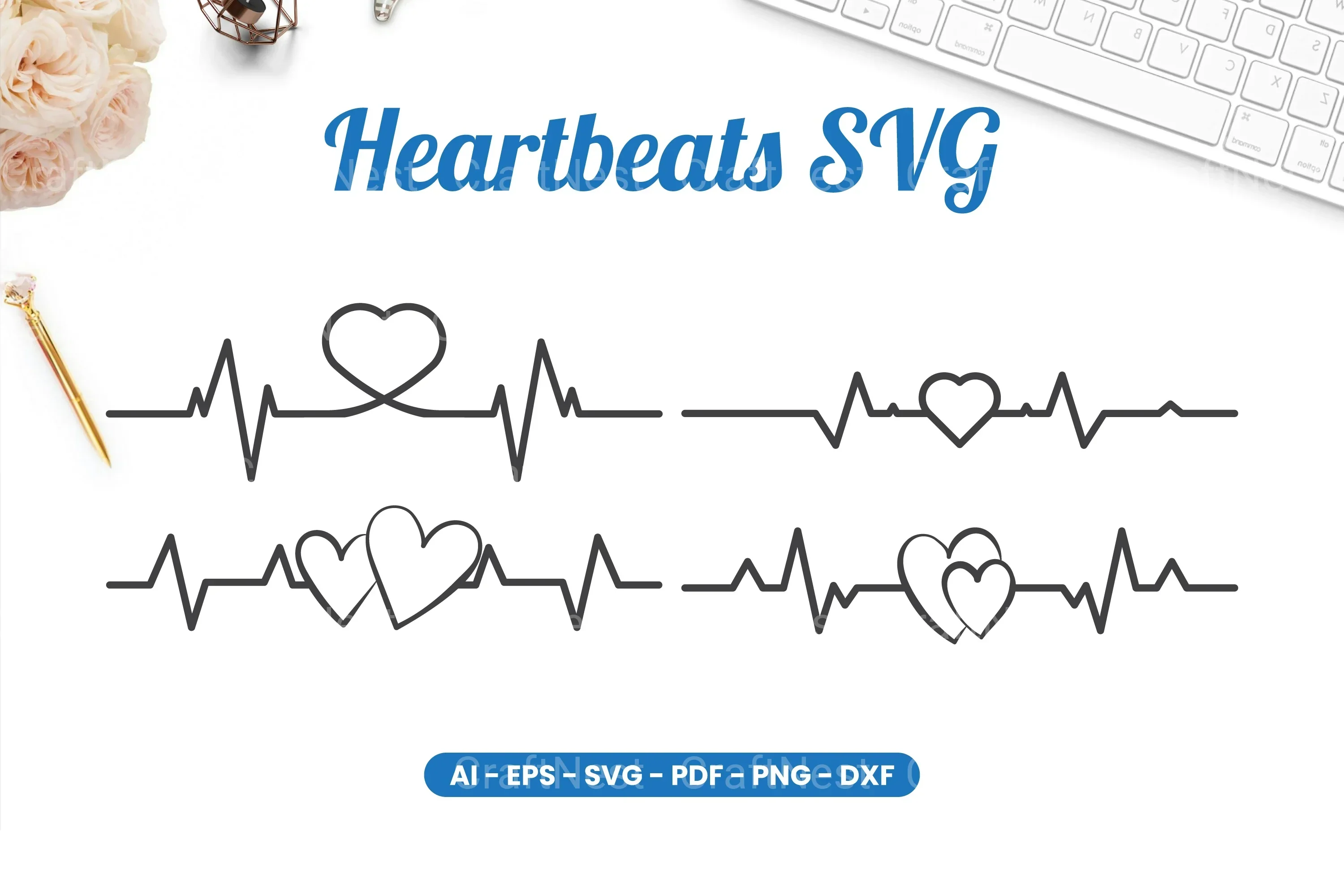 Heartbeats SVG Bundle