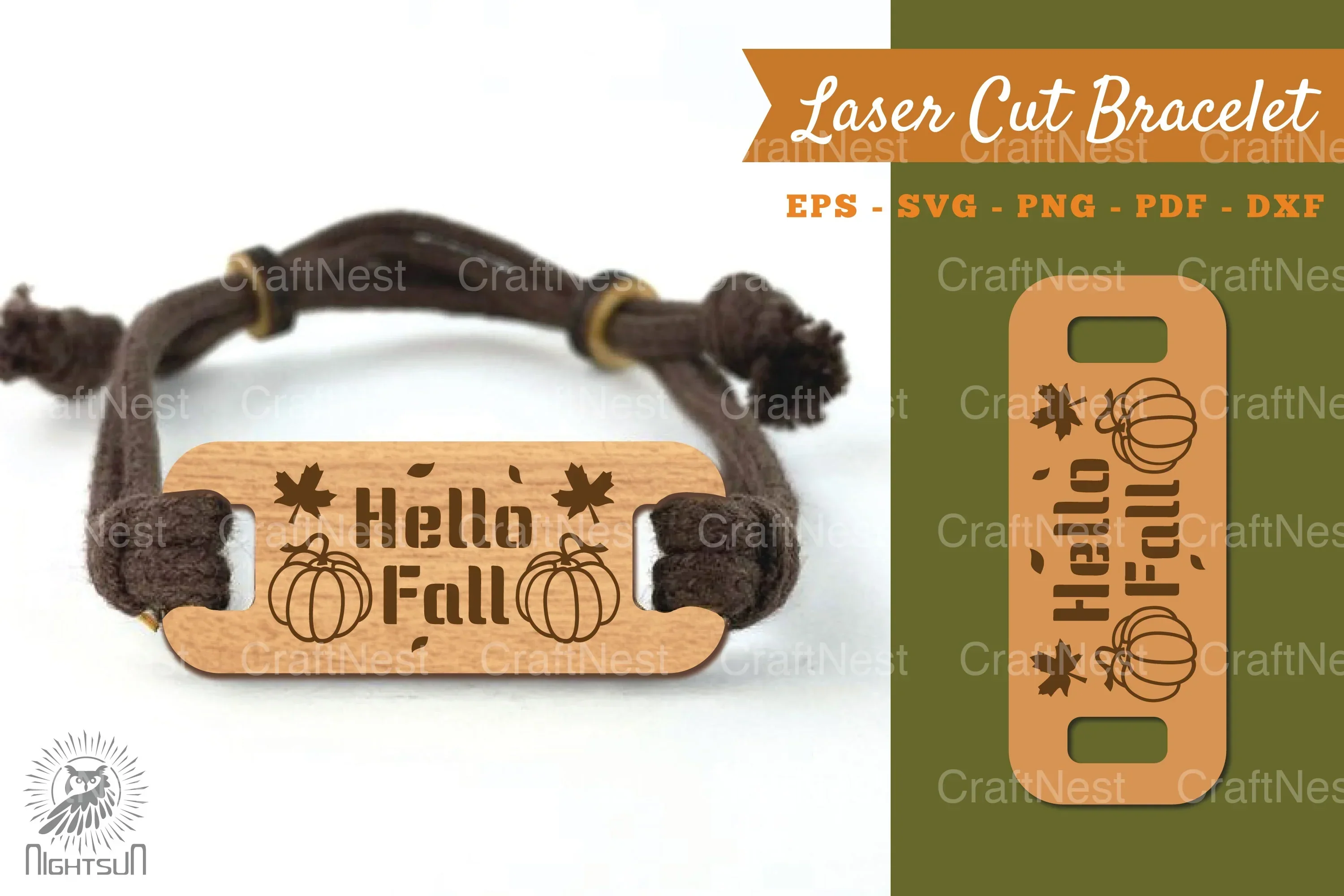 Hello Fall Laser Cut Bracelet SVG Bundle